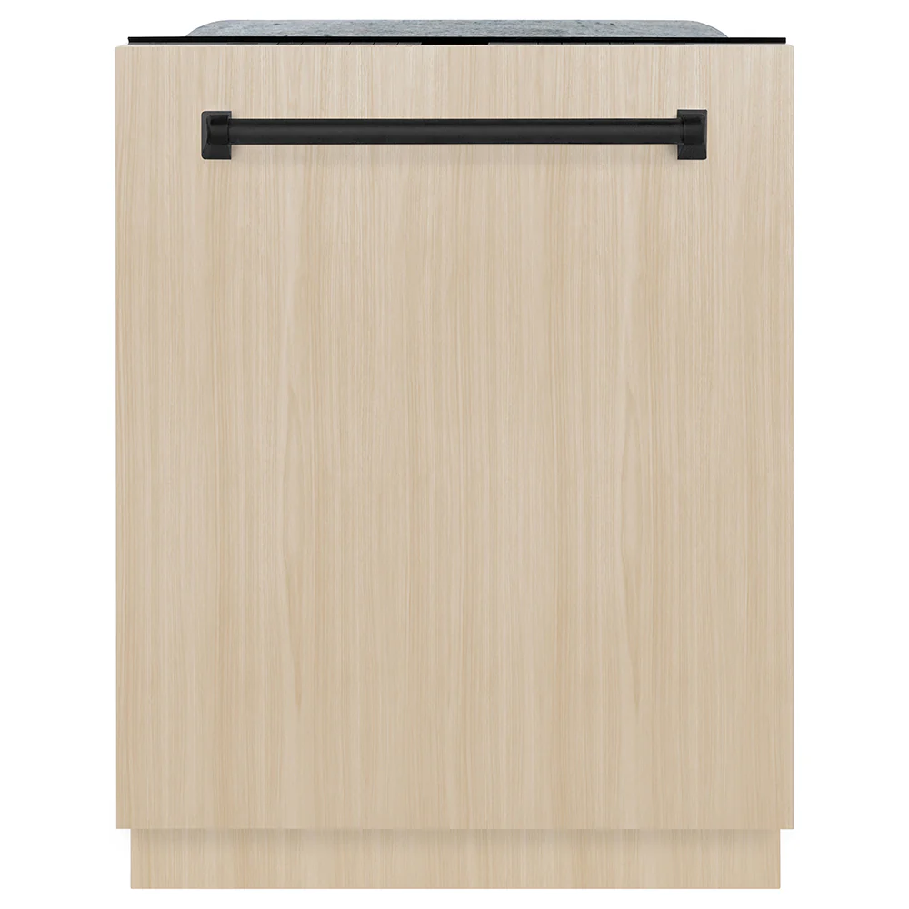 ZLINE Autograph Edition 24 in. Monument Series 3rd Rack Dishwasher with Auto Door Open Drying, 44dBa, Panel Ready with Matte Black Handle (DWMTZ-24-MB) - Image 8