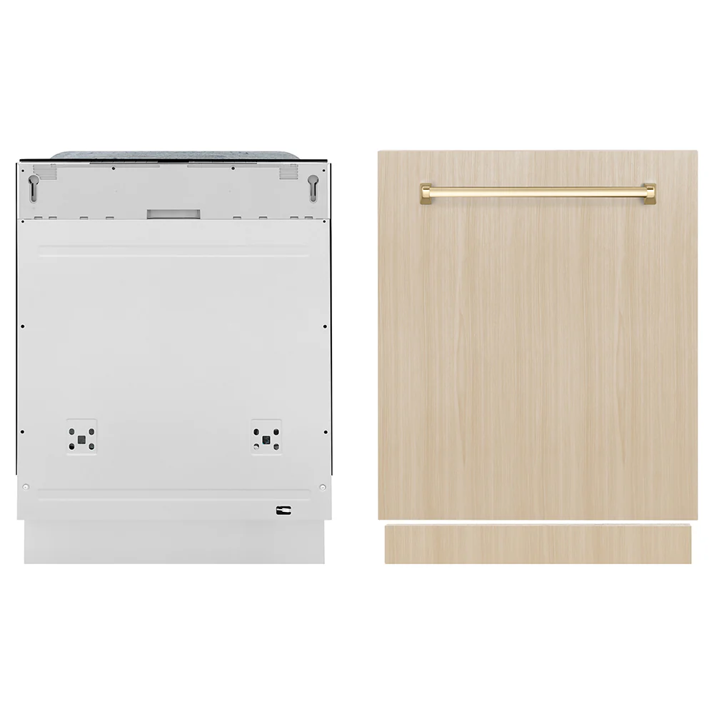 ZLINE Autograph Edition 24 in. Monument Series 3rd Rack Dishwasher with Auto Door Open Drying, 44dBa, Panel Ready with Polished Gold Handle (DWMTZ-24-G) - Image 7