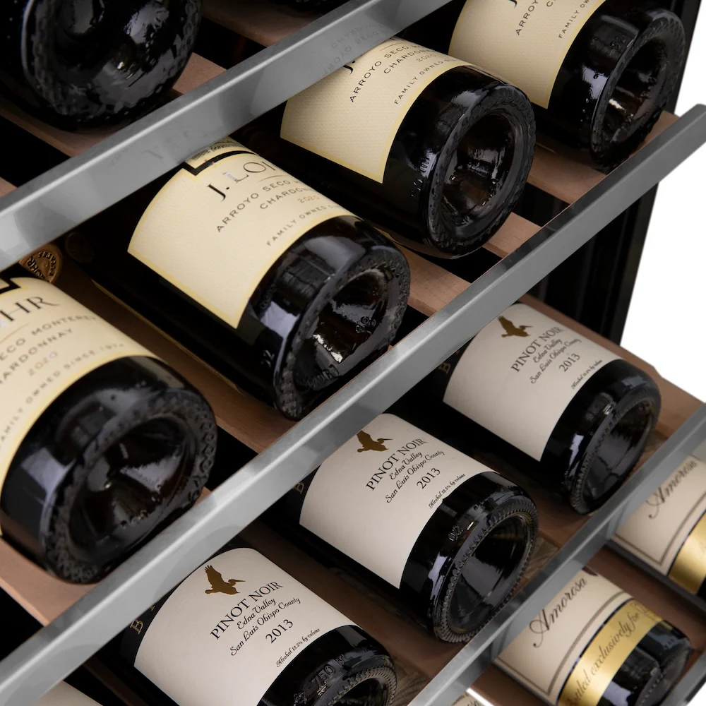 ZLINE Autograph Edition 24 in. Monument Dual Zone 44 Bottle Wine Cooler in Stainless Steel with Champagne Bronze Accents (RWVZ-UD-24-CB) - Image 6