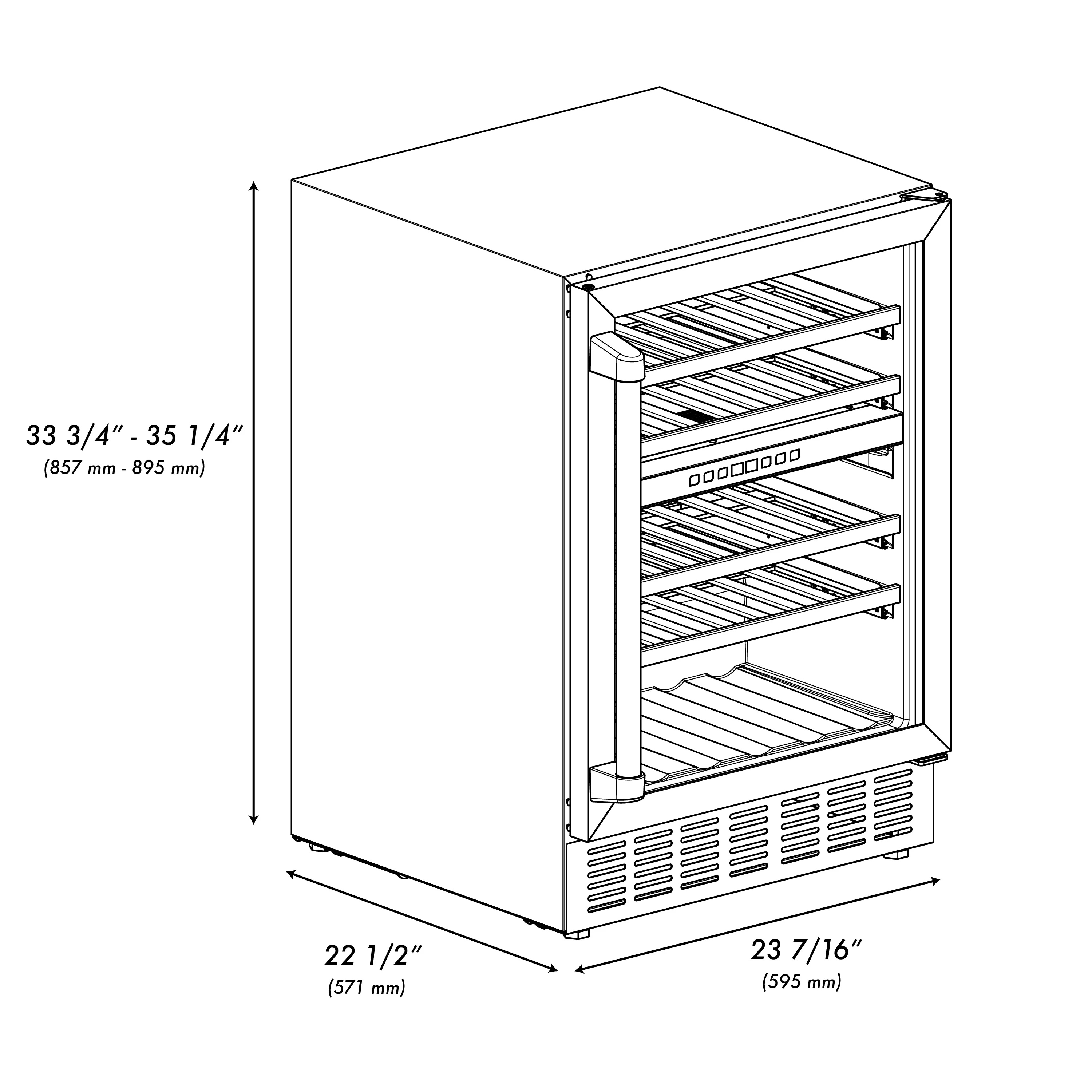 ZLINE 24" Autograph Edition Dual Zone 44-Bottle Wine Cooler in Stainless Steel with Wood Shelf and Polished Gold Accents (RWVZ-UD-24-G) - Image 17