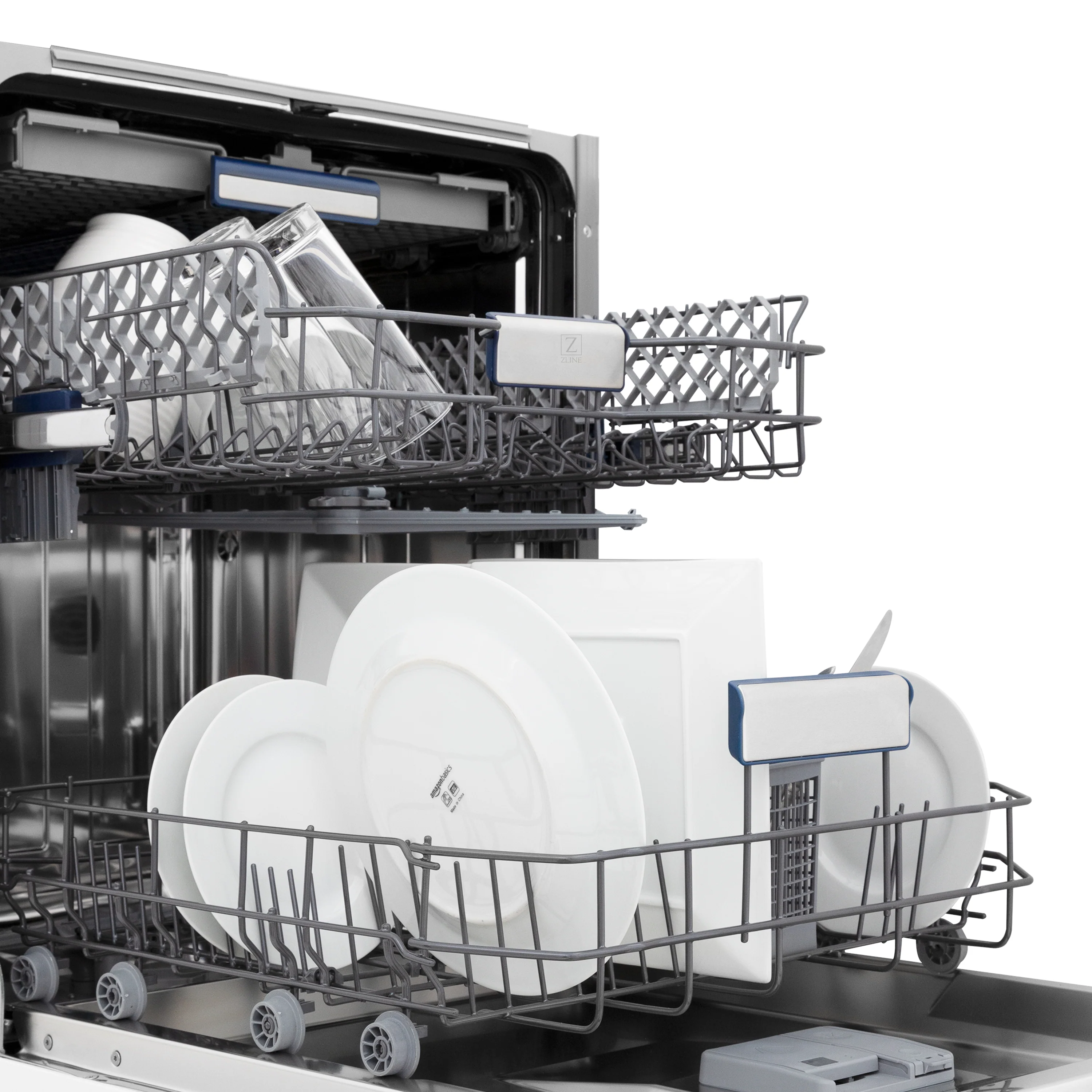 ZLINE Autograph Edition 24" Tallac Series 3rd Rack Top Control Built-In Tall Tub Dishwasher in Custom Panel Ready with Champagne Bronze Handle, 51dBa (DWVZ-24-CB) - Image 7
