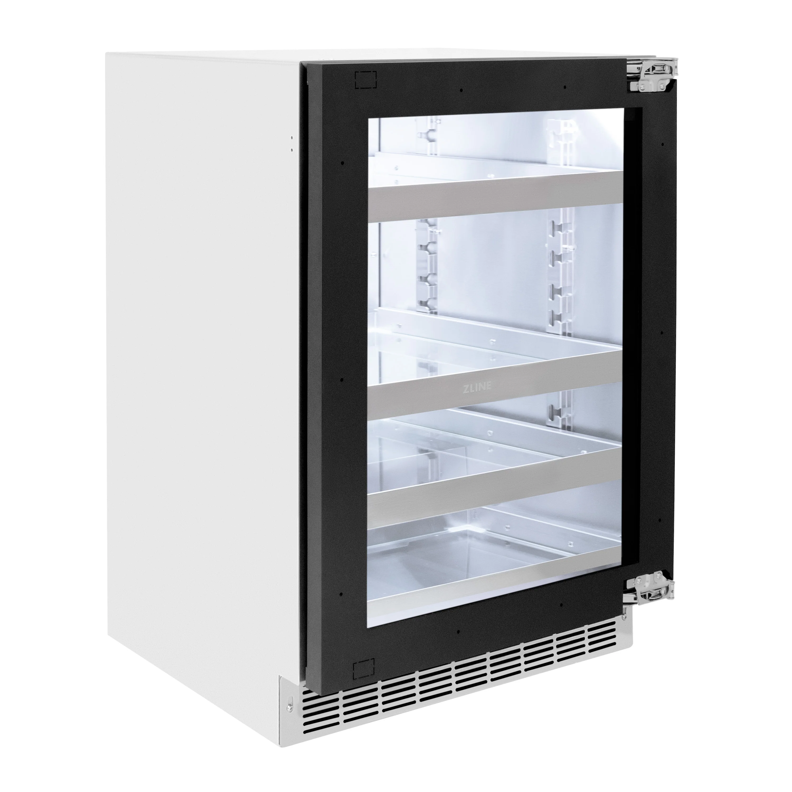 ZLINE 24 In. Touchstone Beverage Fridge with Panel-Ready Glass Door and Champagne Bronze Handle (RBSPOZ-24-CB) - Image 7