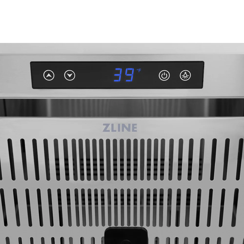 ZLINE Autograph Edition 24 in. Touchstone 168 Can Outdoor-Rated Dual Refrigerator Drawer with White Matte Doors and Polished Gold Handles (RDSOZ-WM-24-G) - Image 9