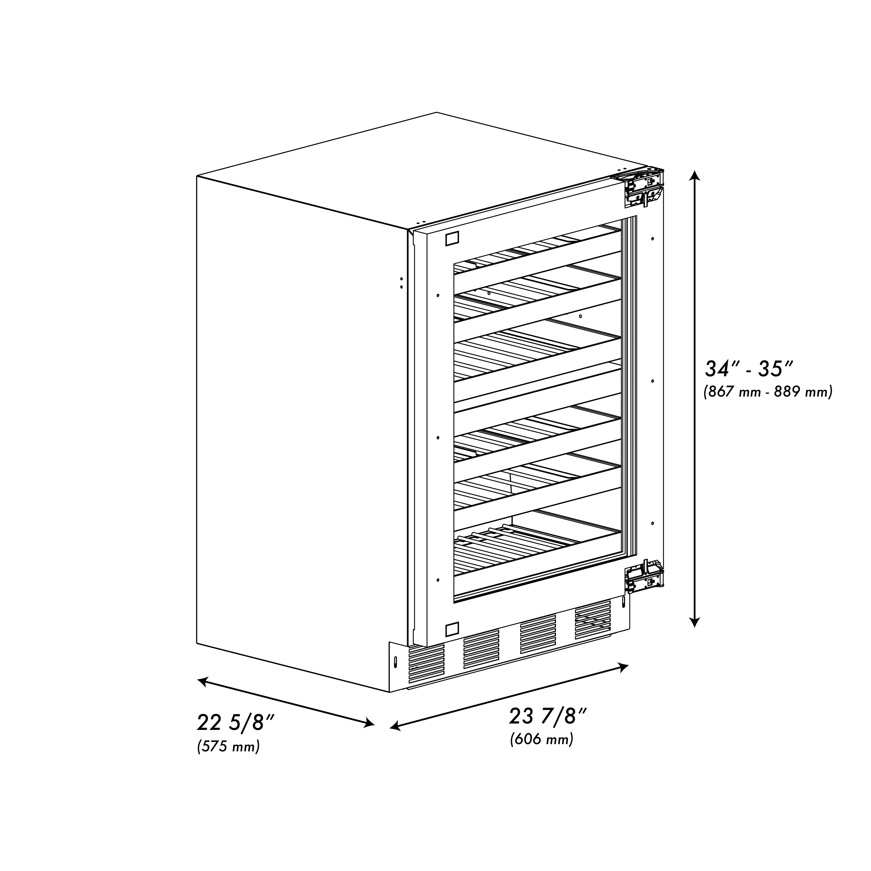 ZLINE 24 In. Touchstone Wine Cooler with Panel-Ready Glass Door and Polished Gold Handle (RWDPOZ-24-G) - Image 15