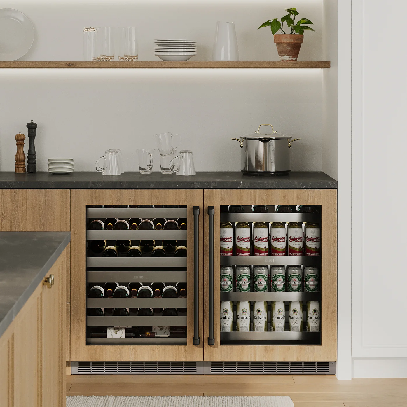 ZLINE 24 In. Touchstone Wine Cooler with Panel-Ready Glass Door and Matte Black Handle (RWDPOZ-24-MB) - Image 2