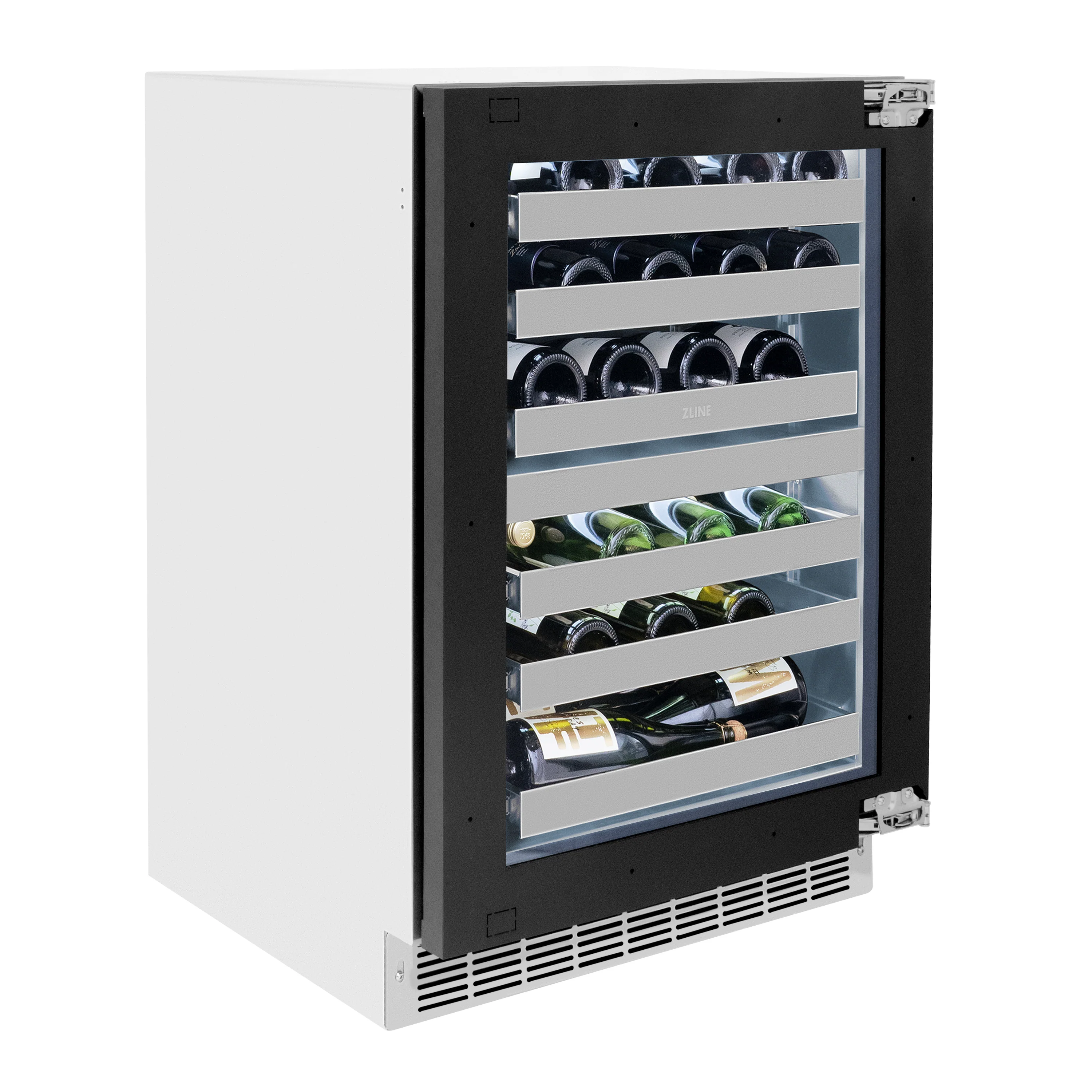 ZLINE 24 In. Touchstone Wine Cooler with Panel-Ready Glass Door and Matte Black Handle (RWDPOZ-24-MB) - Image 8