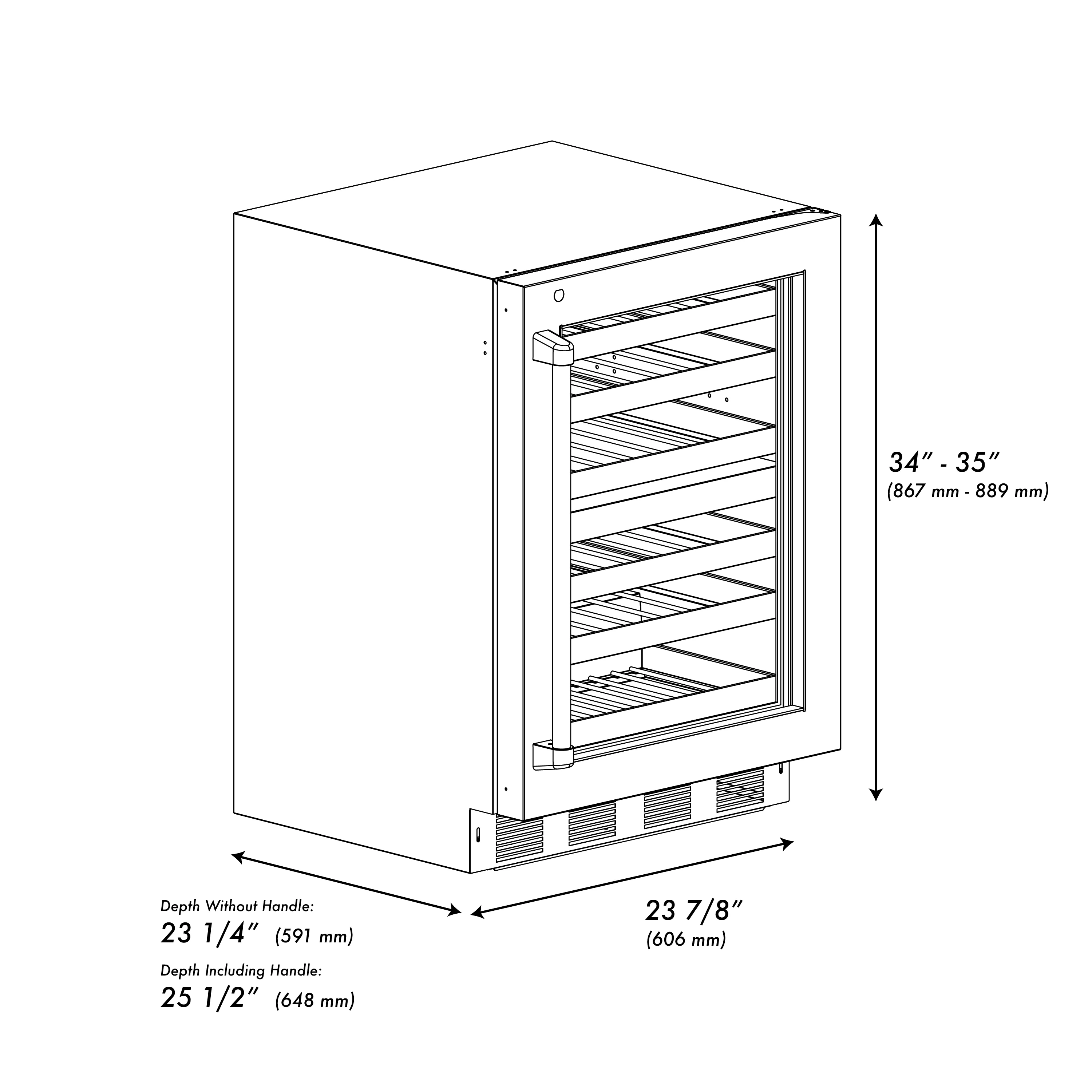 ZLINE 24 In. Touchstone Wine Cooler with Stainless Steel Glass Door and Matte Black Handle (RWDOZ-GS-24-MB) - Image 16
