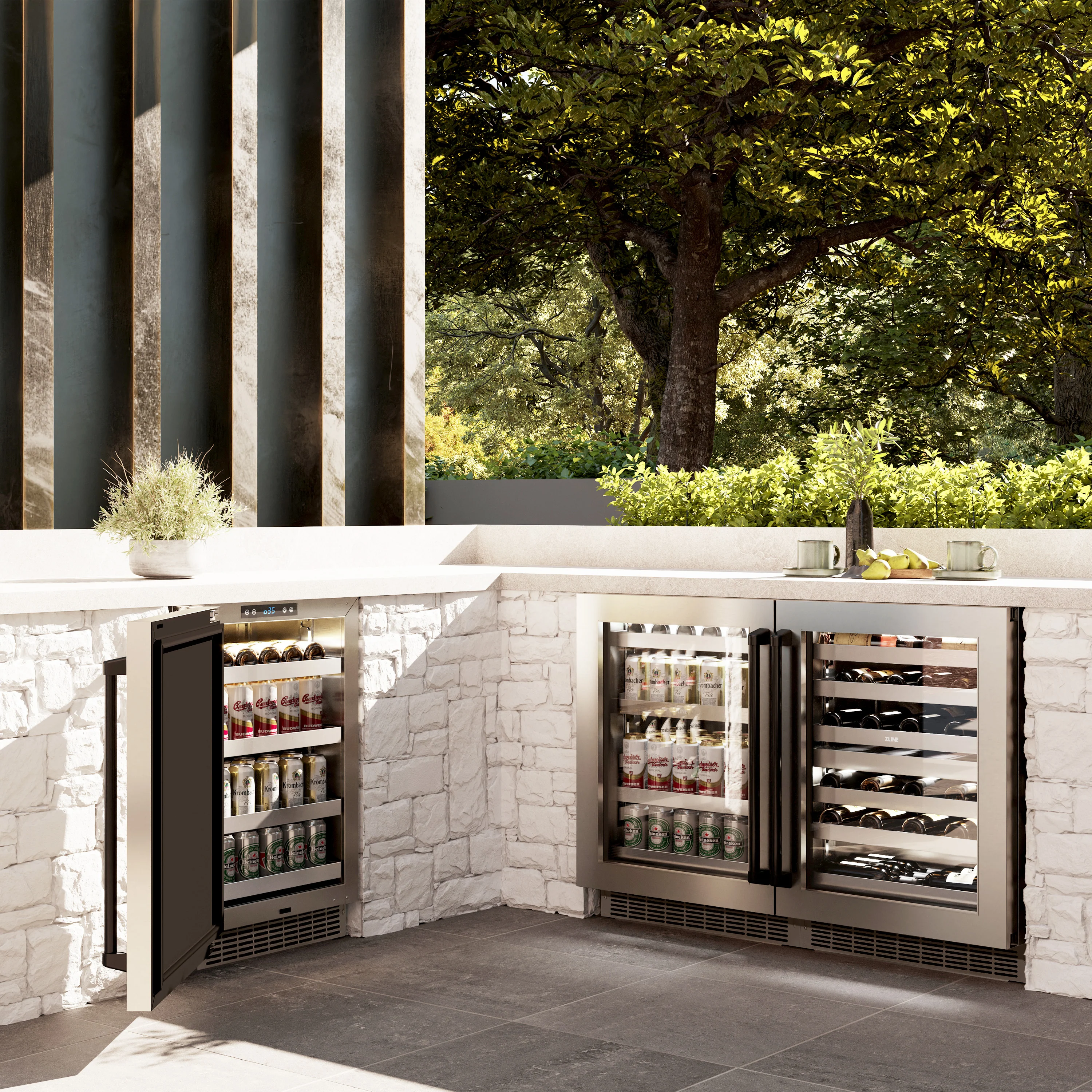 ZLINE 24 In. Touchstone Wine Cooler with Stainless Steel Glass Door and Matte Black Handle (RWDOZ-GS-24-MB) - Image 2