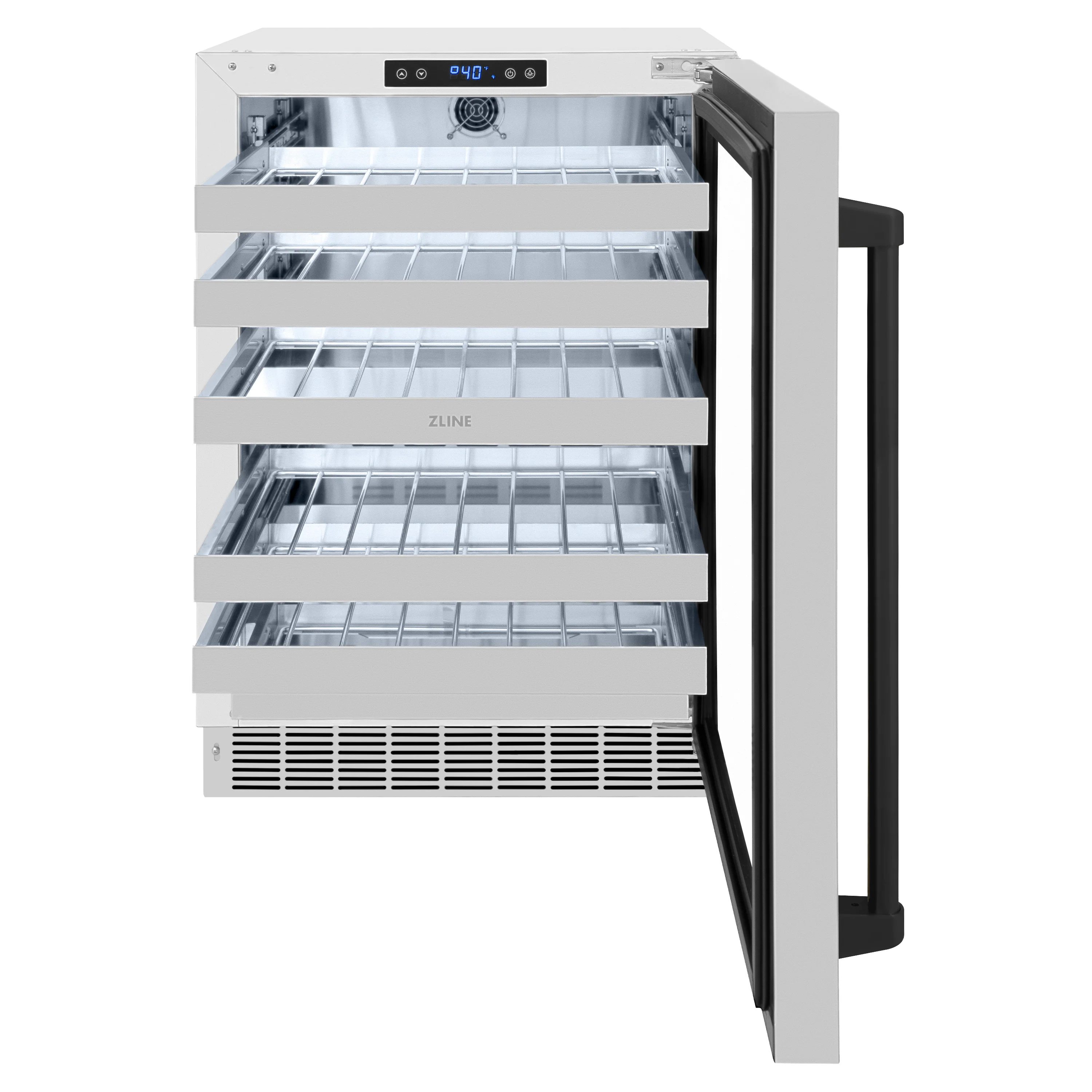 ZLINE 24 In. Touchstone Wine Cooler with Stainless Steel Glass Door and Matte Black Handle (RWDOZ-GS-24-MB) - Image 3