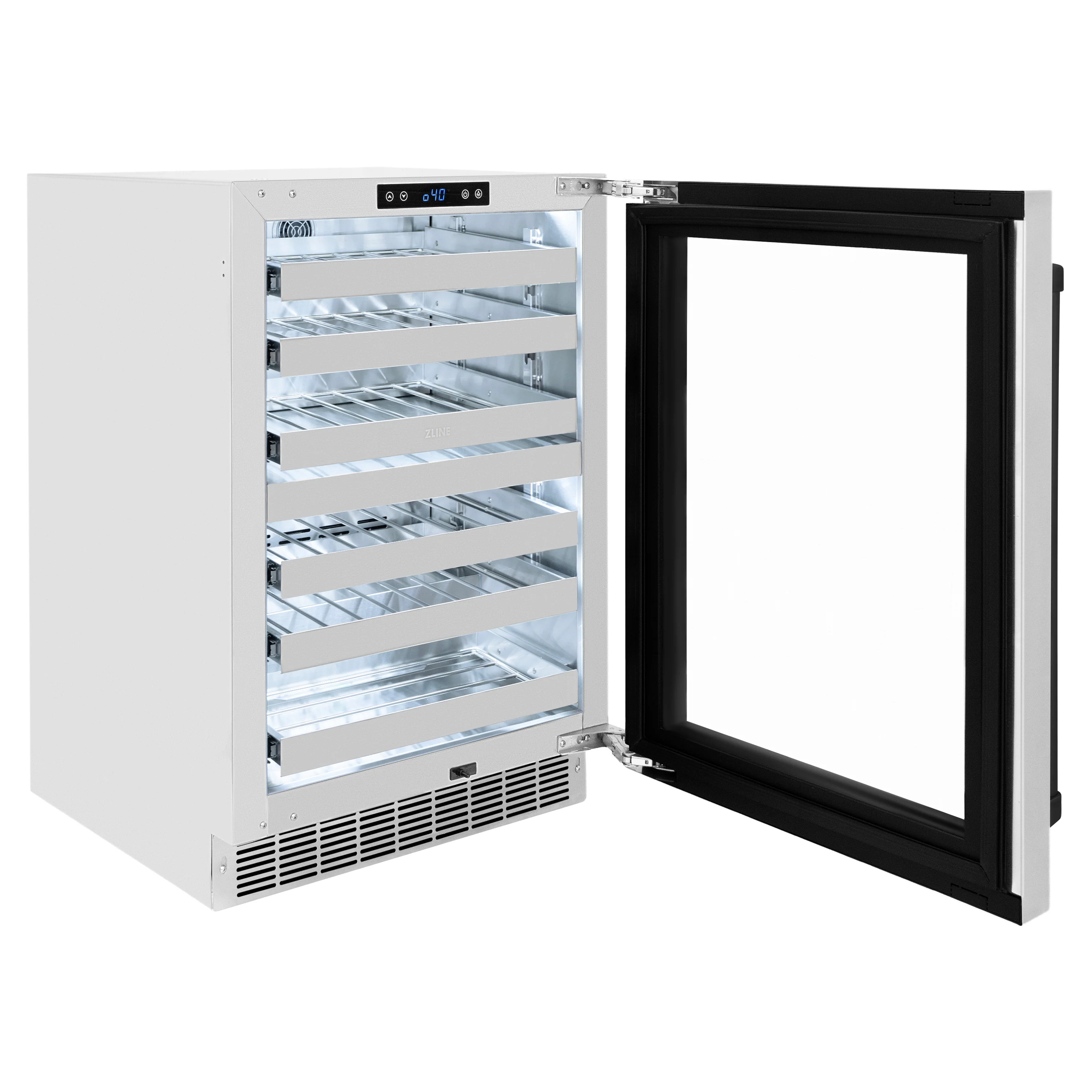 ZLINE 24 In. Touchstone Wine Cooler with Stainless Steel Glass Door and Matte Black Handle (RWDOZ-GS-24-MB) - Image 4