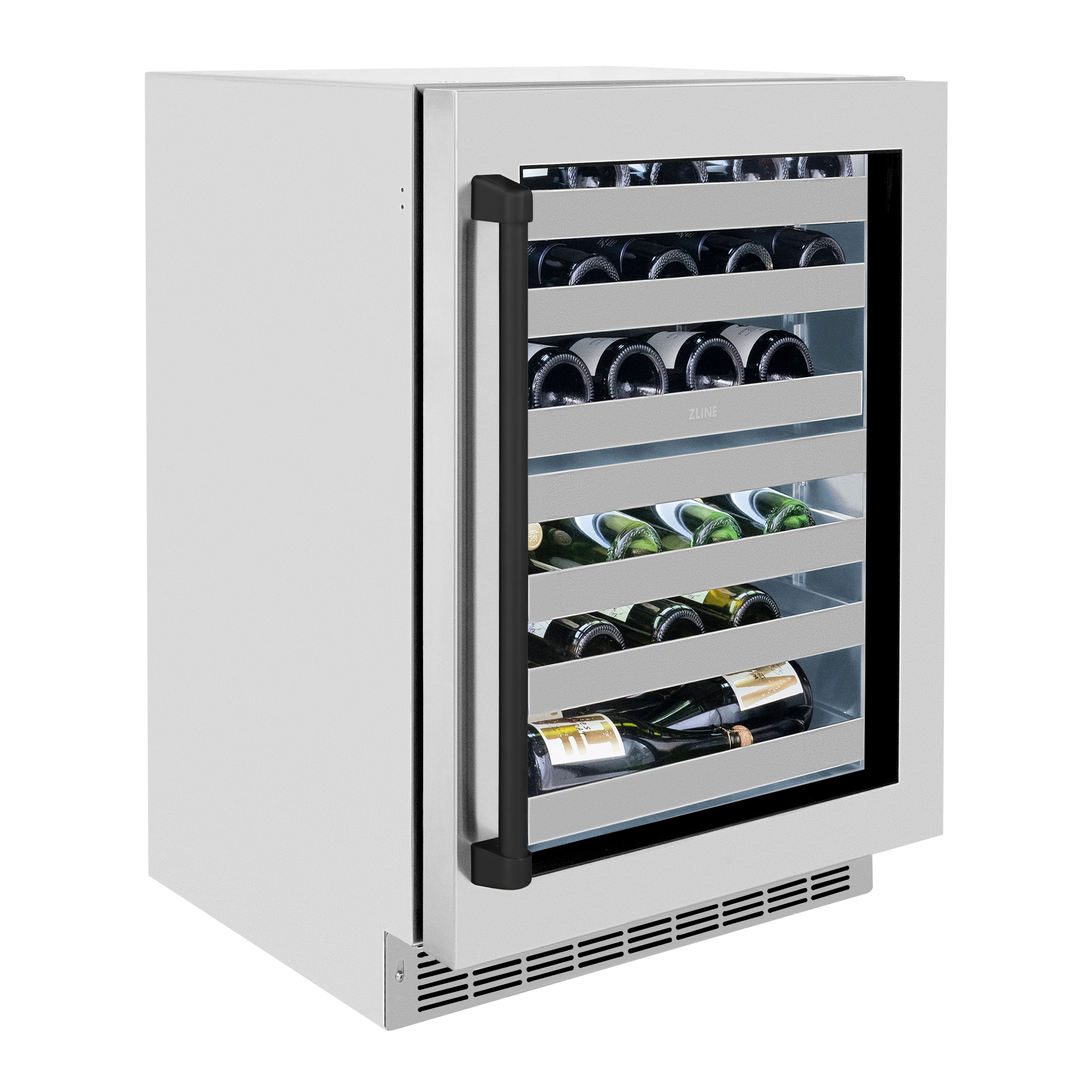ZLINE 24 In. Touchstone Wine Cooler with Stainless Steel Glass Door and Matte Black Handle (RWDOZ-GS-24-MB) - Image 5