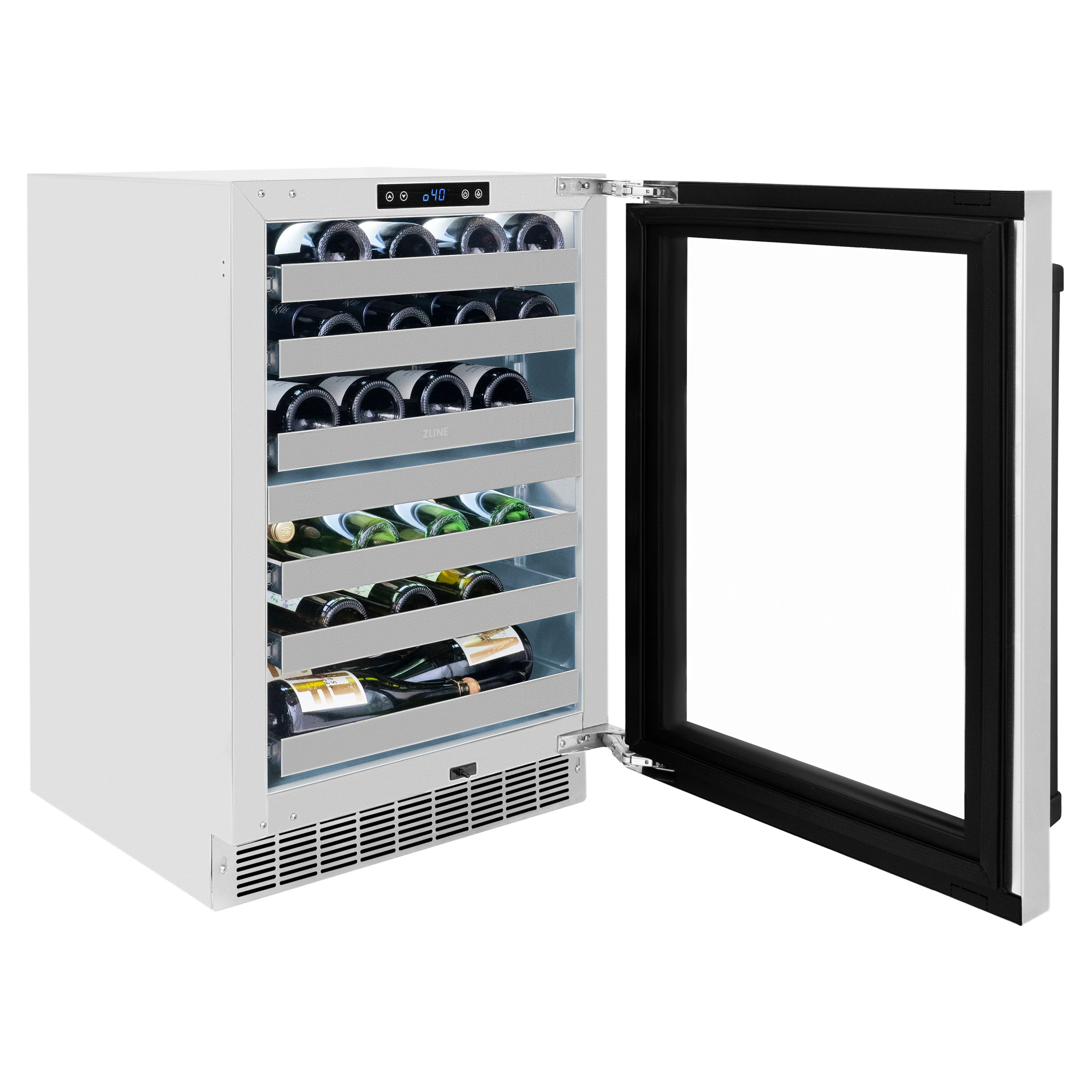 ZLINE 24 In. Touchstone Wine Cooler with Stainless Steel Glass Door and Matte Black Handle (RWDOZ-GS-24-MB) - Image 6