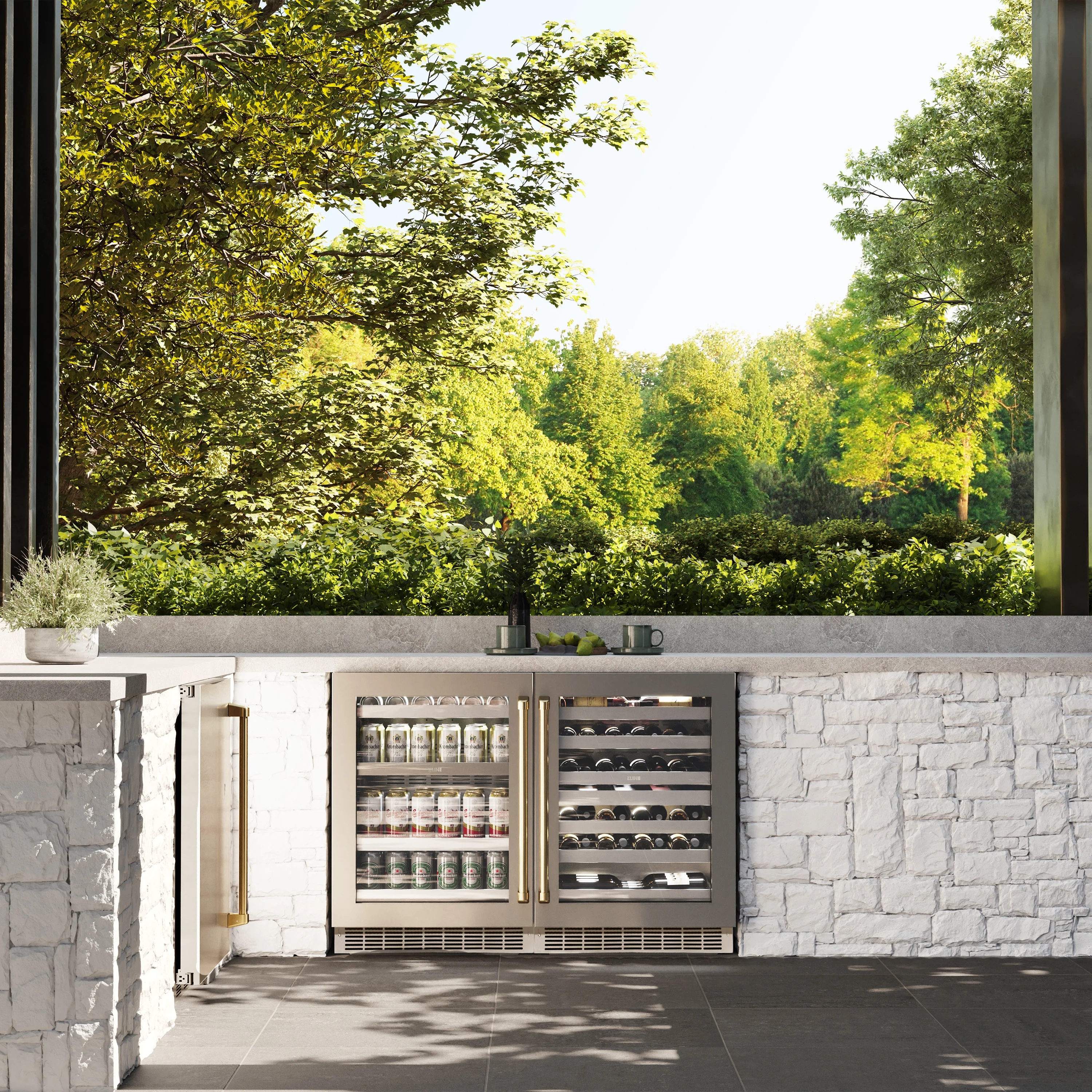 ZLINE 24 In. Touchstone Wine Cooler with Stainless Steel Glass Door and Polished Gold Handle (RWDOZ-GS-24-G) - Image 16