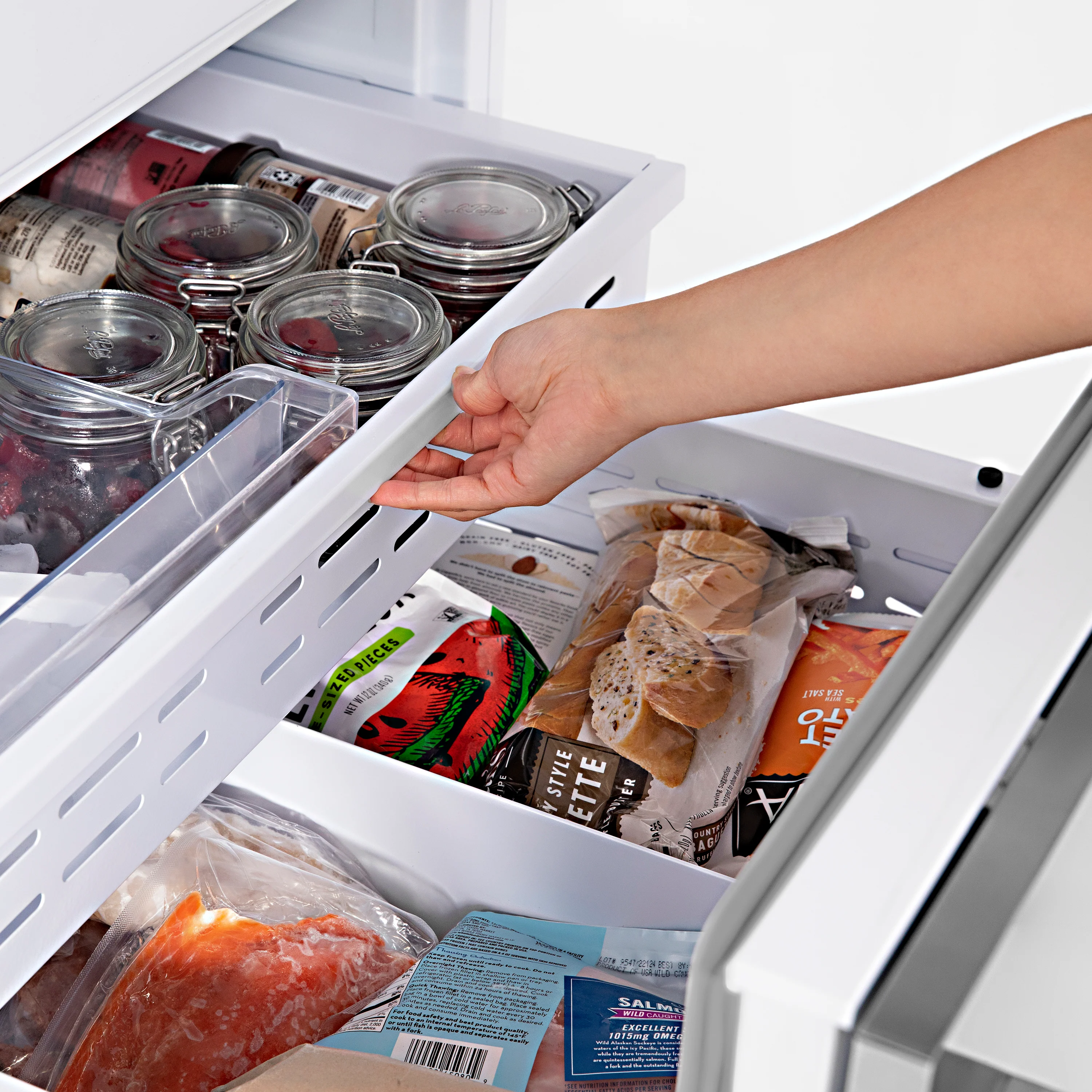ZLINE Autograph Edition 30 in. 16.1 cu. ft. Built-In Bottom Freezer Refrigerator with Water Dispenser and Ice Maker in Stainless Steel with Champagne Bronze Accents (RBIVZ-304-30-CB) - Image 14