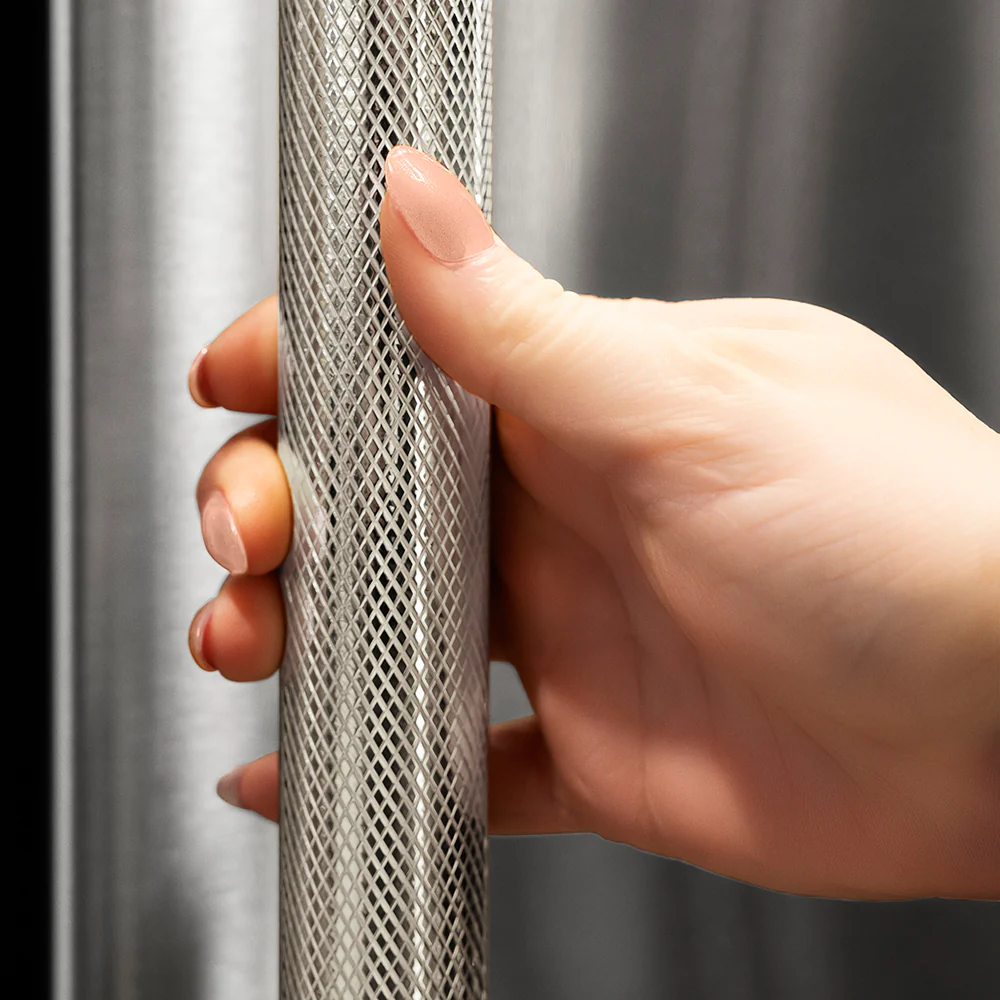 ZLINE Autograph Edition 30 in. 16.1 cu. ft. Built-In Bottom Freezer Refrigerator with Water Dispenser and Ice Maker in Stainless Steel with Graphite Gray Interior and Polished Nickel Helix Handles (GRBIVZ-30430KPN) - Image 2