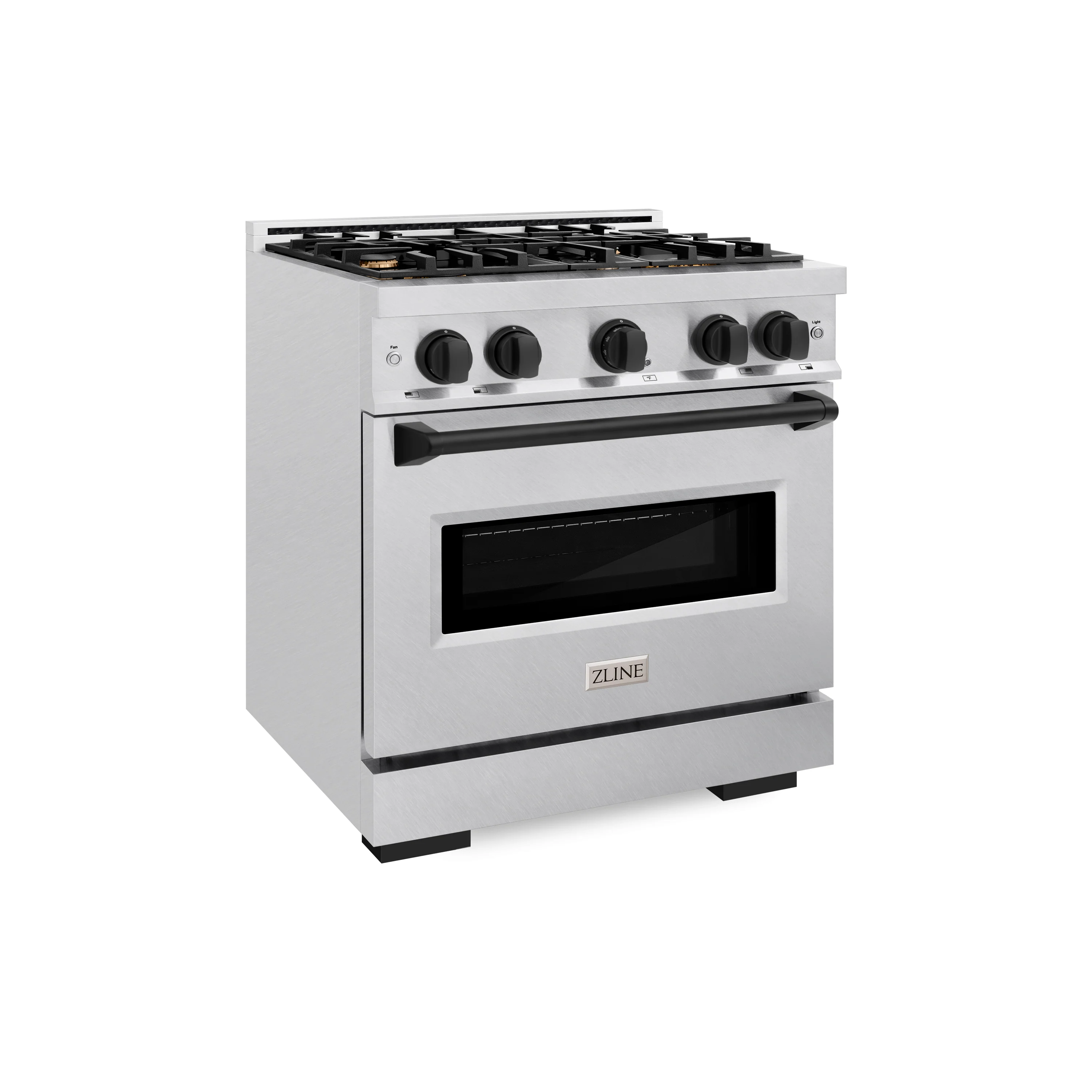 ZLINE Autograph Edition 30 in. 4.2 cu. ft. Classic Gas Range with 4 Burner Cooktop and Convection Gas Oven in Stainless Steel and Matte Black Accents (CGRZ-30-MB) - Image 4