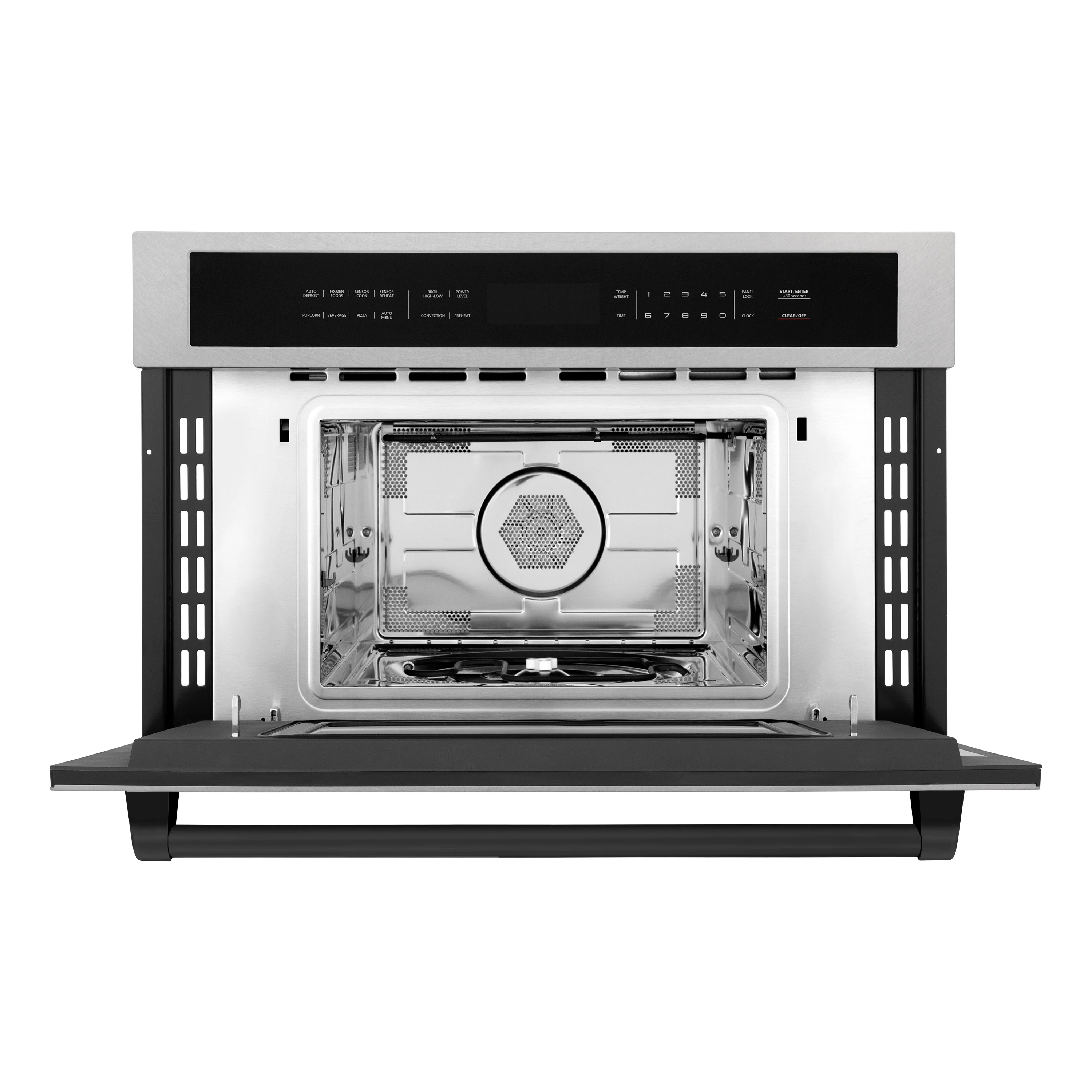 ZLINE Autograph Edition 30 in. 1.6 cu ft. Built-in Convection Microwave Oven in Satin Stainless Steel and Matte Black Accents (MWOZ-30-SS-MB) - Image 4