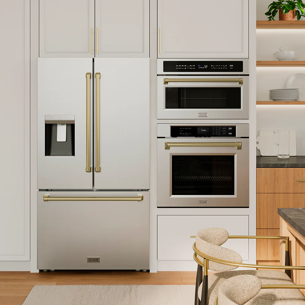 ZLINE Autograph Edition 30 in. 1.6 cu. ft. Built-in Convection Microwave Oven in Stainless Steel and Champagne Bronze Accents (MWOZ-30-CB) - Image 10