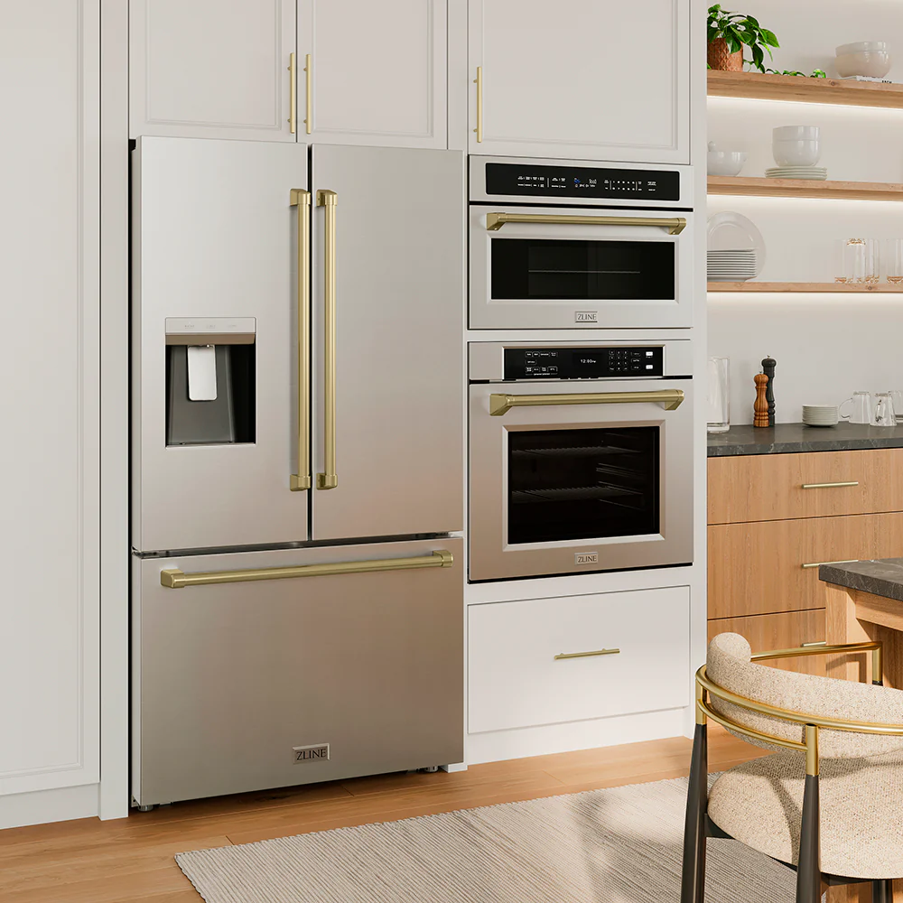 ZLINE Autograph Edition 30 in. 1.6 cu. ft. Built-in Convection Microwave Oven in Stainless Steel and Champagne Bronze Accents (MWOZ-30-CB) - Image 11