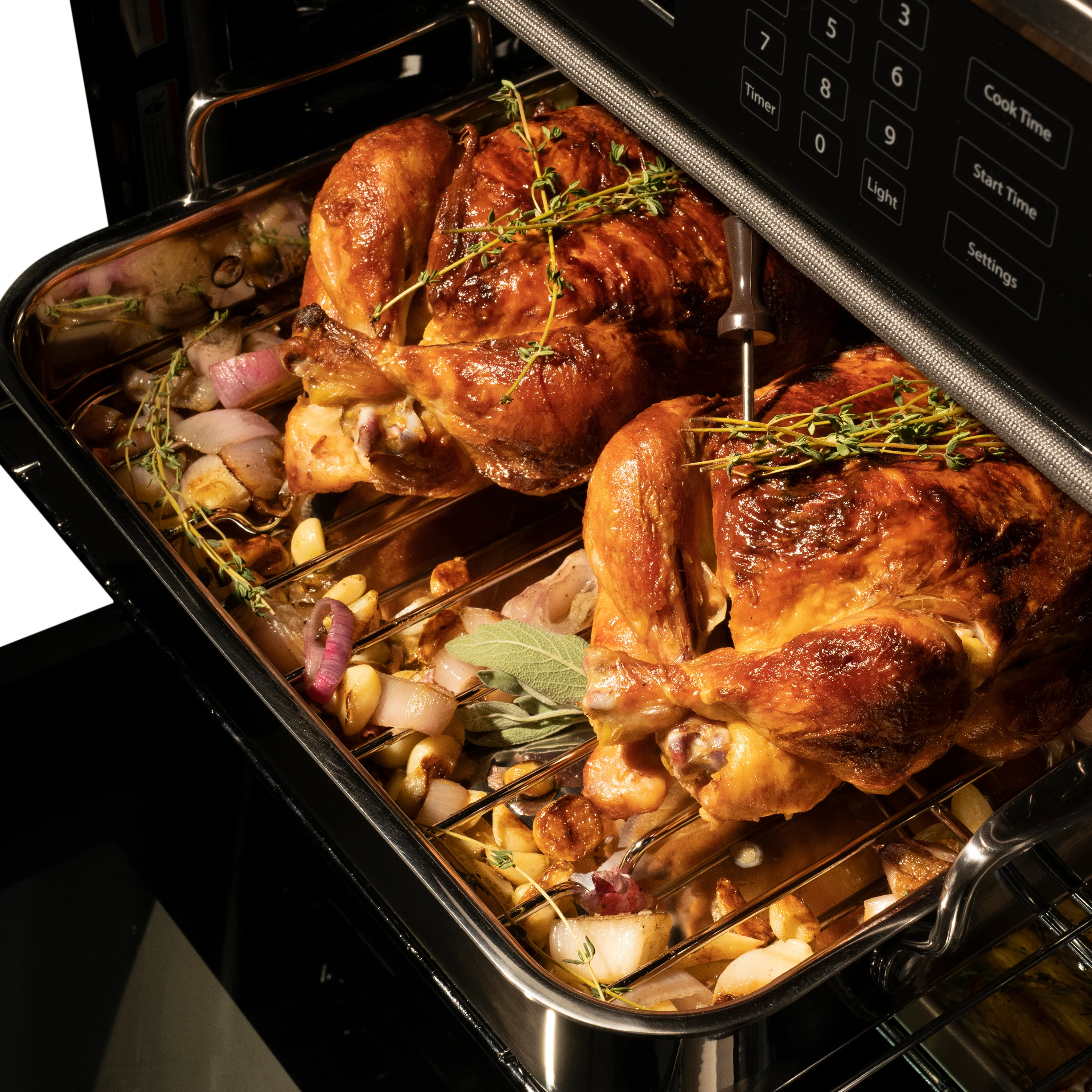 ZLINE 30 in. Autograph Edition Professional True Convection Double Wall Oven with Air Fry and Self Clean in Satin Stainless Steel with Polished Gold Handles (WADSZ-30-G) - Image 9