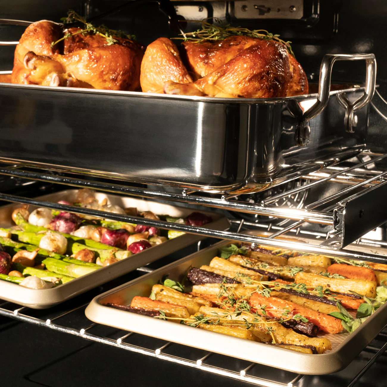 ZLINE 30 in. Autograph Edition Professional True Convection Double Wall Oven with Air Fry and Self Clean in Stainless Steel with Matte Black Handles (WADZ-30-MB) - Image 15