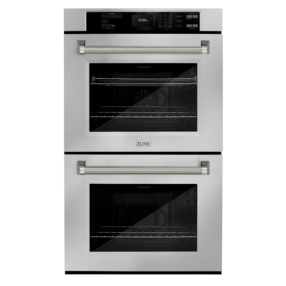 ZLINE Autograph Edition 30 in. Professional True Convection Double Wall Oven with Air Fry and Self Clean in Stainless Steel with Polished Nickel Helix Handles (WADZ-30-KPN) - Image 4
