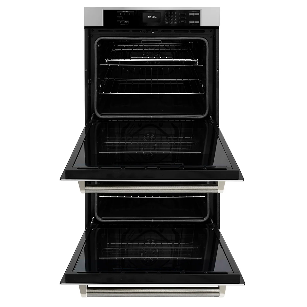ZLINE Autograph Edition 30 in. Professional True Convection Double Wall Oven with Air Fry and Self Clean in Stainless Steel with Polished Nickel Helix Handles (WADZ-30-KPN) - Image 5