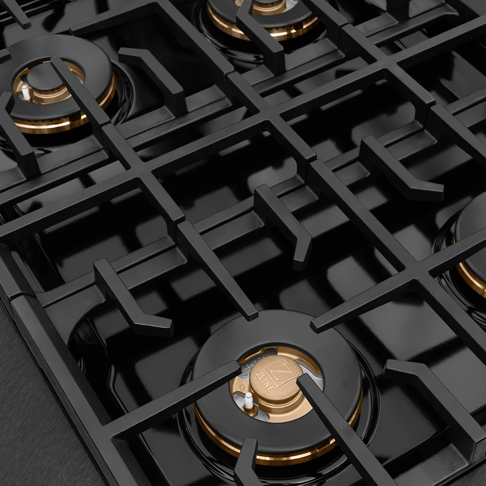 ZLINE Autograph Edition 30 in. Paramount Gas Rangetop with 4 Burner DuoPro™ Cooktop in Black Satin Stainless Steel and Polished Gold Accents, Open Box-Great Condition - Image 5