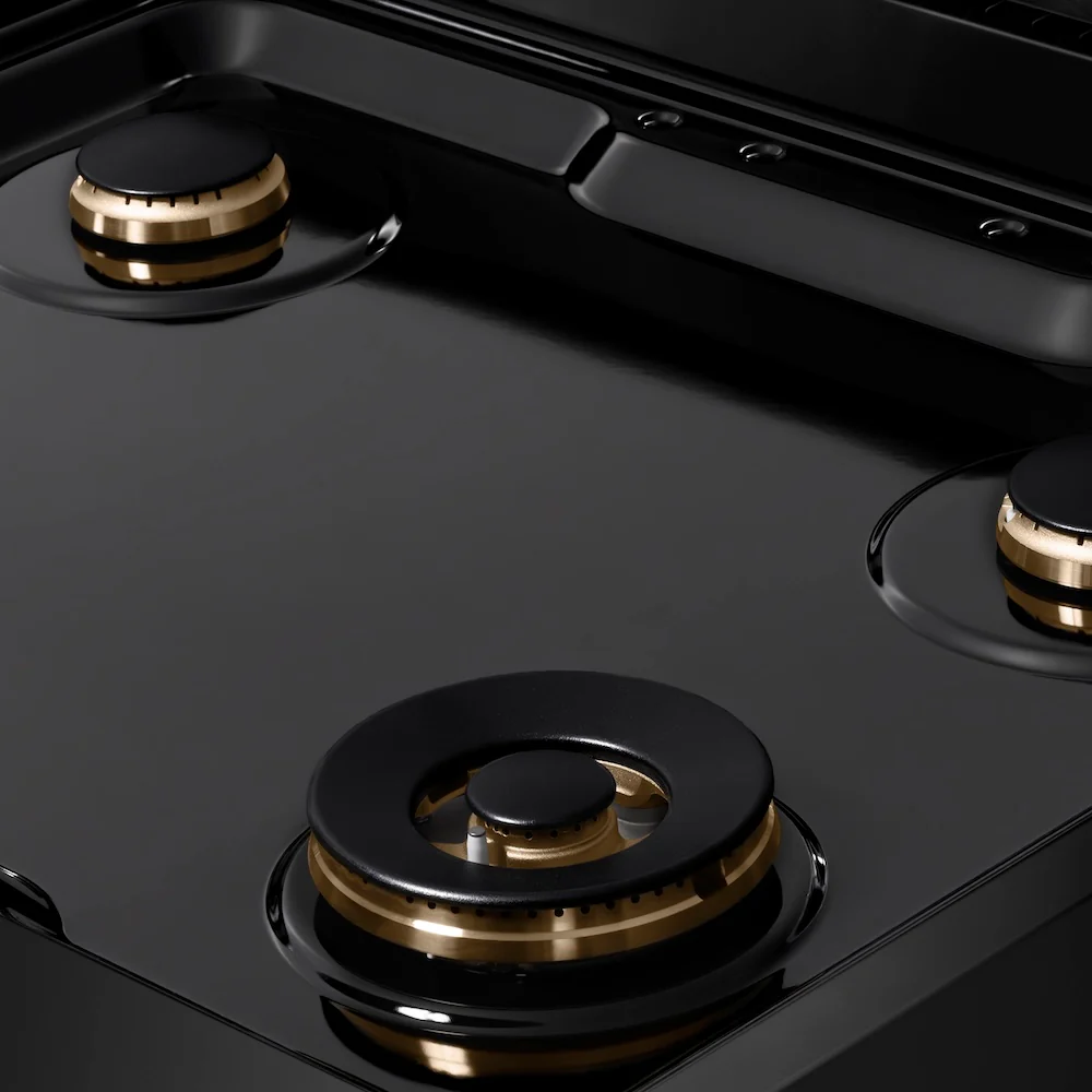 ZLINE Autograph Edition 30 in. Paramount Gas Rangetop with 4 Burners and Porcelain Cooktop in Black Stainless Steel with Champagne Bronze Accents, Open Box-Great Condition - Image 4