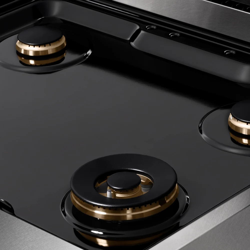 ZLINE Autograph Edition 30 in. Paramount Gas Rangetop with 4 Burners and Porcelain Cooktop in Satin Stainless Steel with Champagne Bronze Accents, Open Box-Great Condition - Image 4
