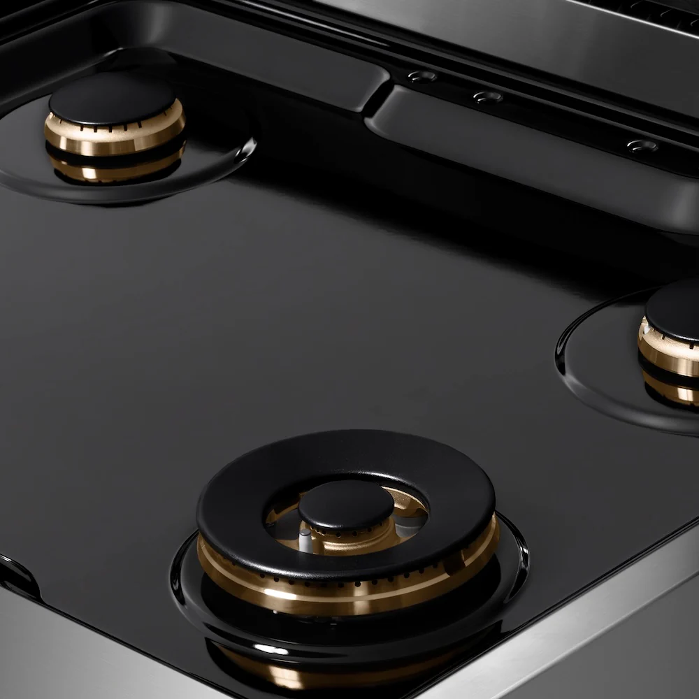 ZLINE Autograph Edition 30 in. Paramount Gas Rangetop with 4 Burners and Porcelain Cooktop in Stainless Steel with Champagne Bronze Accents, Open Box-Great Condition - Image 4