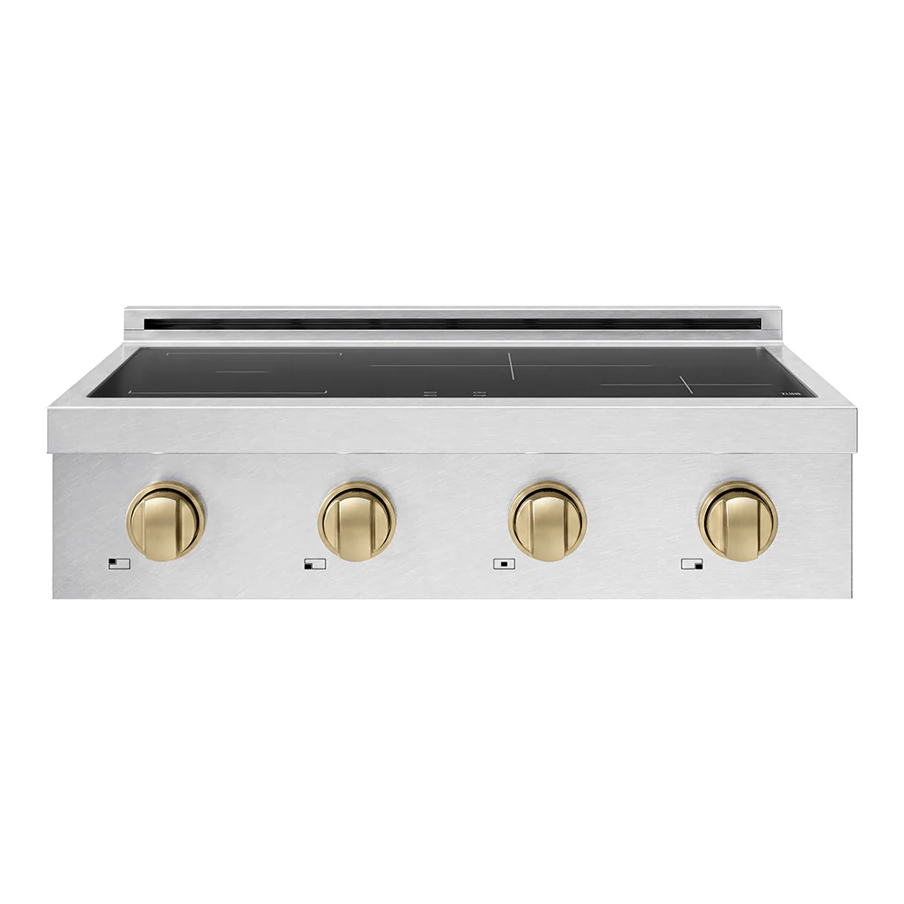 ZLINE Autograph Edition 30 in. Paramount Induction Rangetop with 4 Element Cooktop in Satin Stainless Steel and Champagne Bronze Accents (SINRTSZ-30-CB) - Image 8