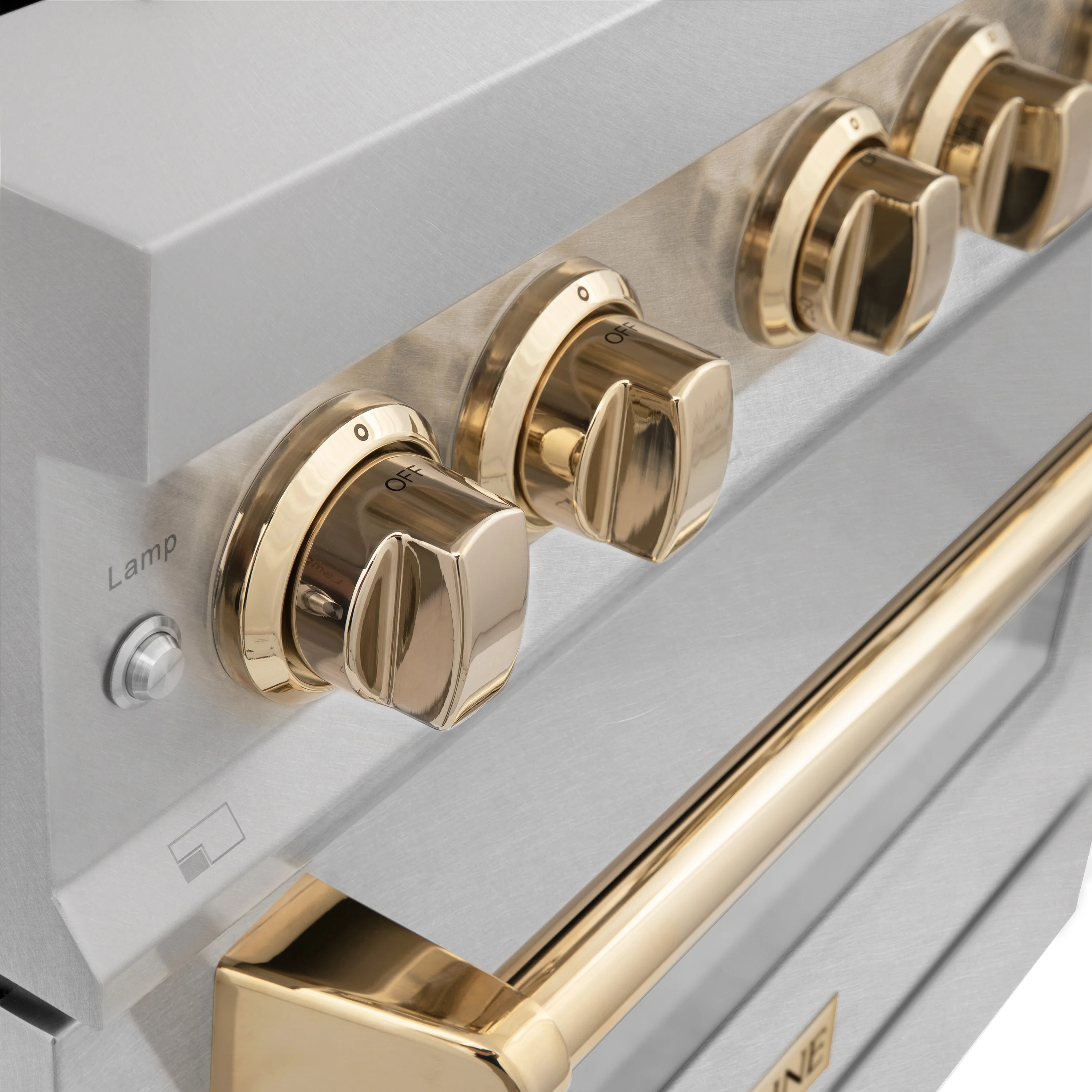 ZLINE Autograph Edition 30 in. 4.0 cu. ft. Legacy Dual Fuel Range with 4 Burner Gas Cooktop and Electric Convection Oven in Satin Stainless Steel and Polished Gold Accents (RASZ-SN-30-G) - Image 9