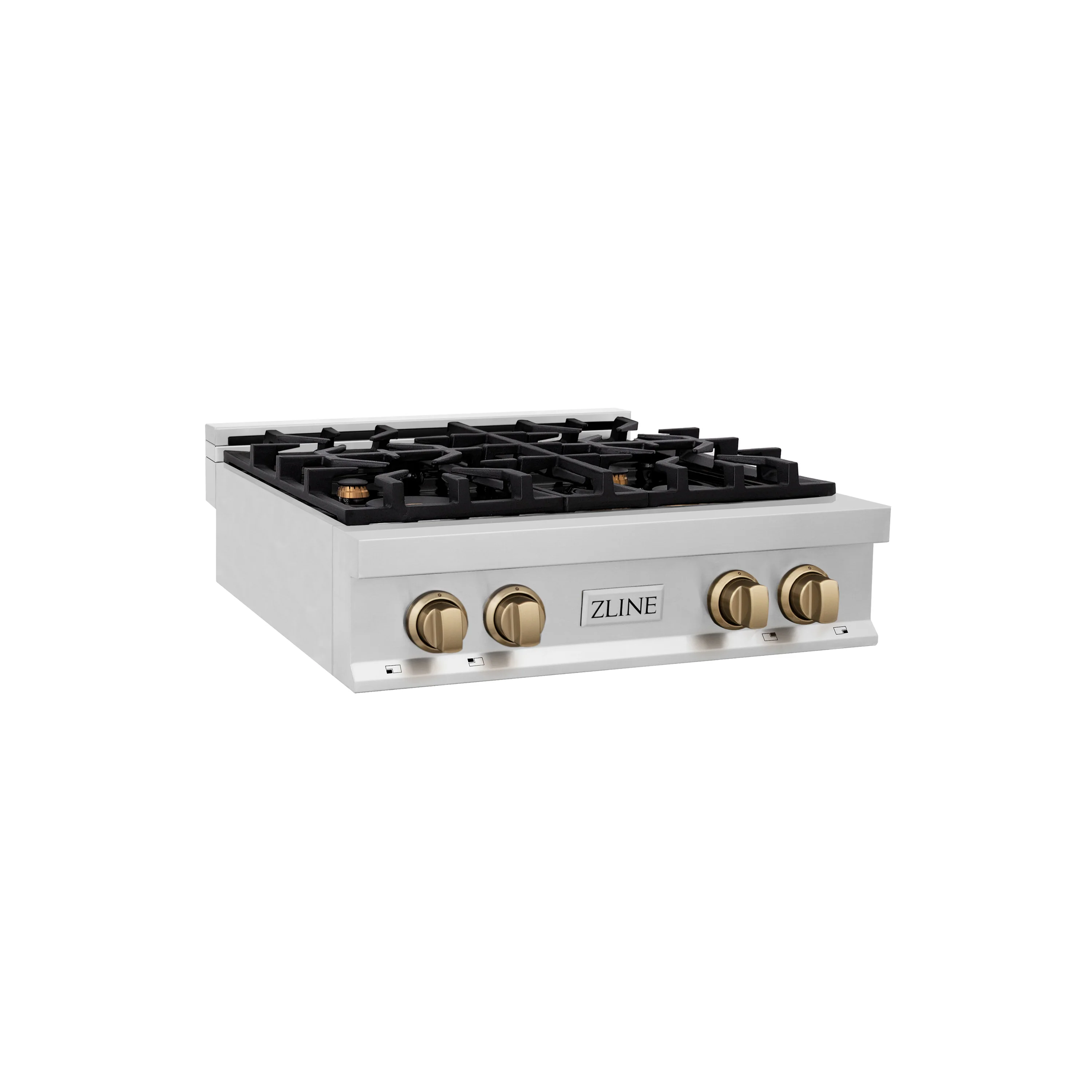 ZLINE 30 In. Autograph Edition Rangetop in Stainless Steel with Champagne Bronze Accents (RTZ-30-CB) - Image 4