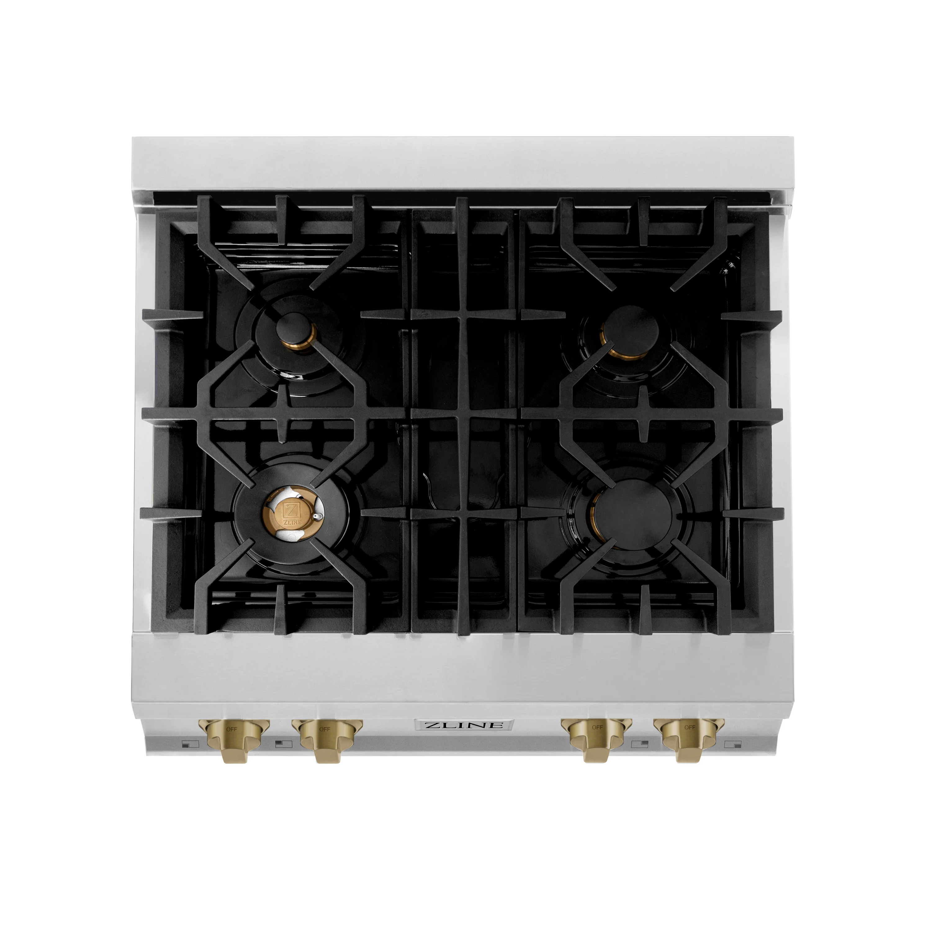 ZLINE 30 In. Autograph Edition Rangetop in Stainless Steel with Champagne Bronze Accents (RTZ-30-CB) - Image 5