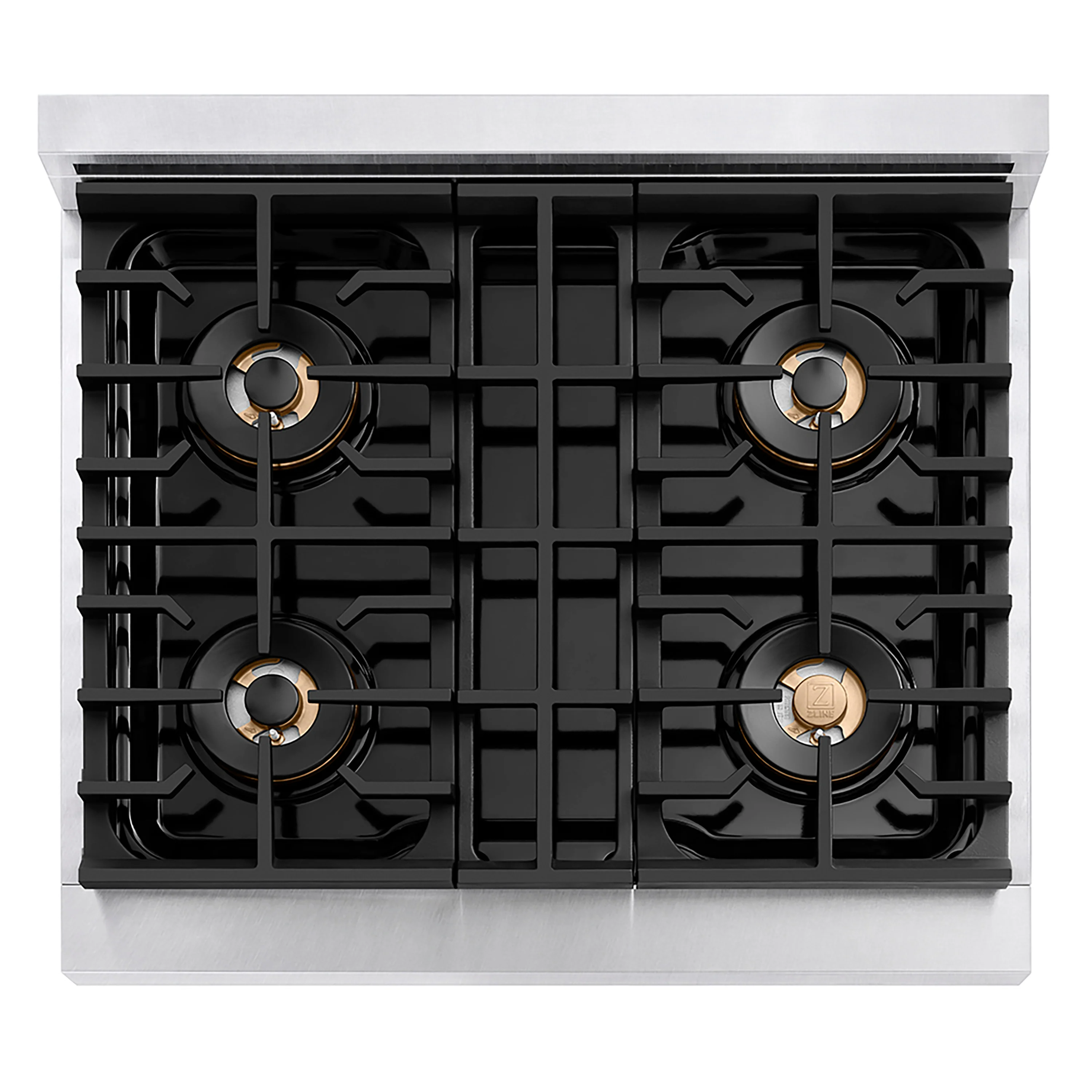 ZLINE Autograph Edition 30 in. 4.2 cu. ft. Paramount Gas Range with 4 Burner DuoPro™ Cooktop and Convection Gas Oven in Satin Stainless Steel and Matte Black Accents (PSGRSZ-30-MB) - Image 2