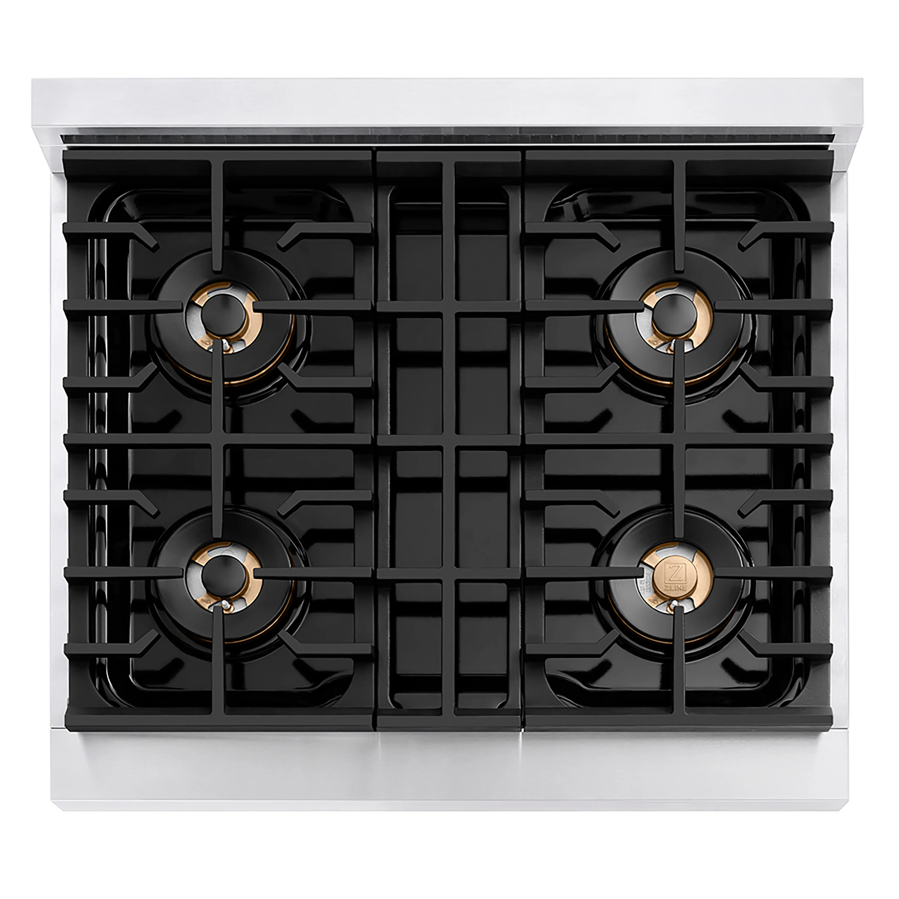 ZLINE Autograph Edition 30 in. 4.2 cu. ft. Paramount Gas Range with 4 Burner DuoPro™ Cooktop and Convection Gas Oven in Stainless Steel with White Matte Door and Matte Black Accents (PSGRZ-WM-30-MB) - Image 2