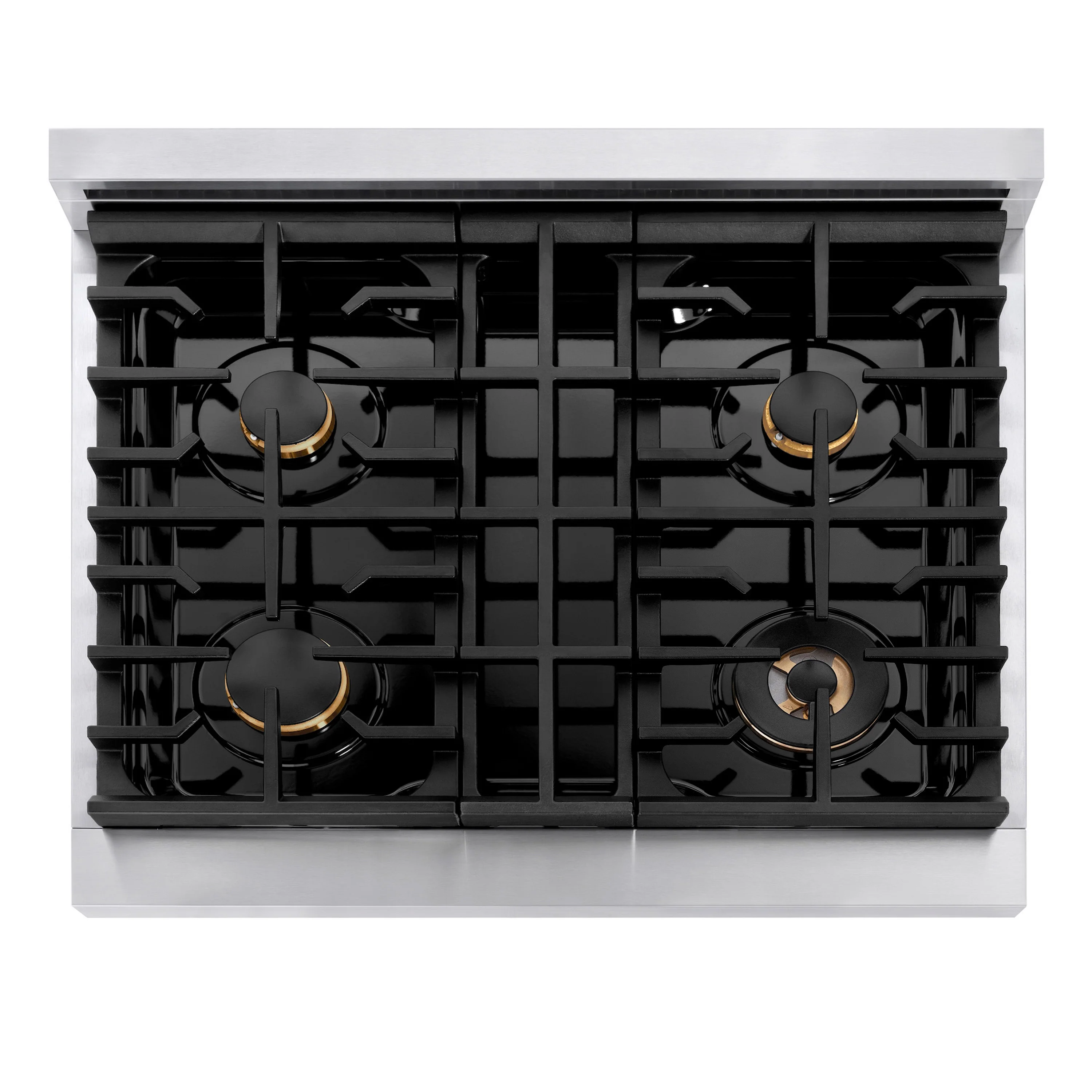 ZLINE Autograph Edition 30 in. 4.2 cu. ft. Paramount Gas Range with 4 Burner Cooktop and Convection Gas Oven in Stainless Steel and Polished Gold Accents (SGRZ-30-G) - Image 7