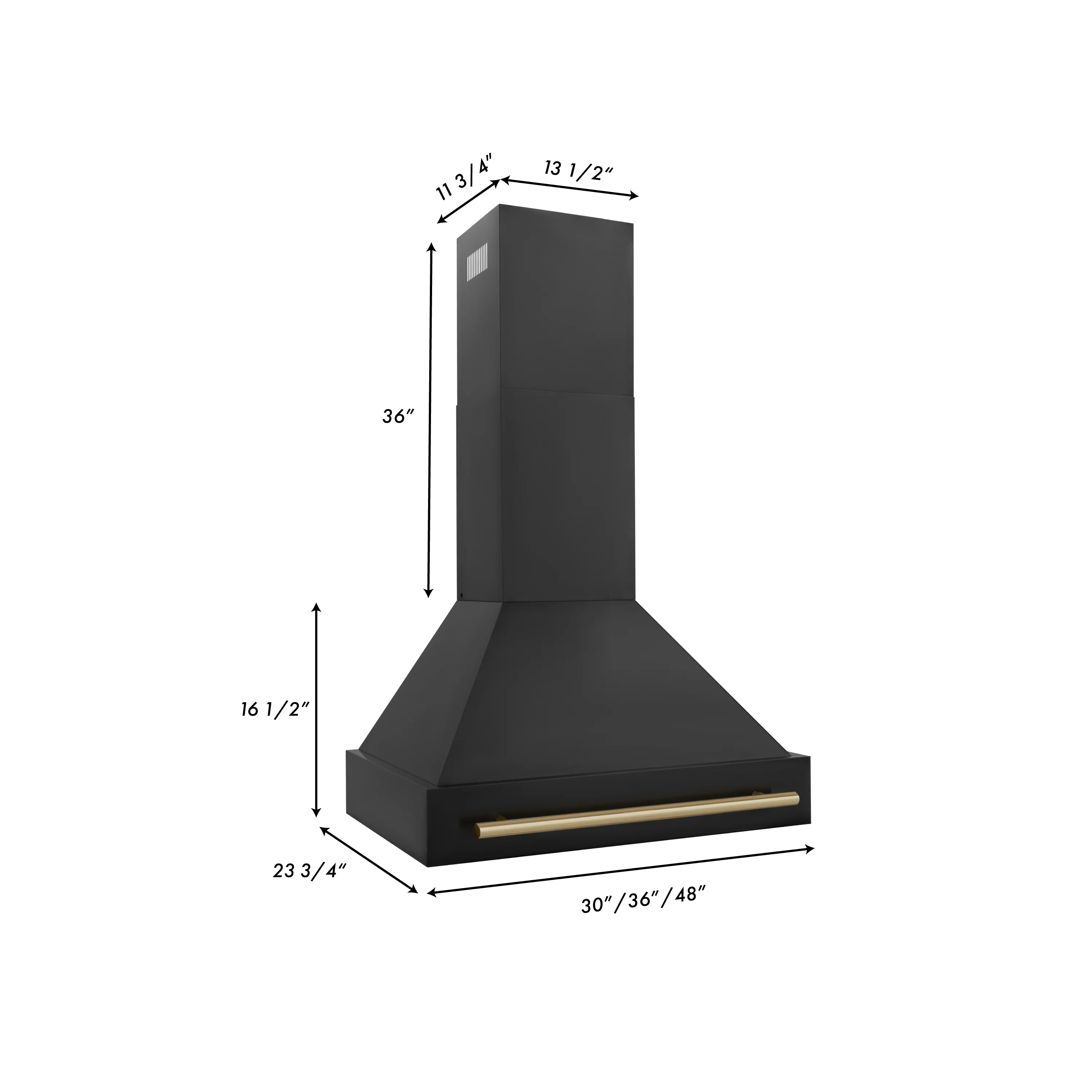 ZLINE 30" Black Stainless Steel Range Hood with Champagne Bronze Handle (BS655Z-30-CB) - Image 7