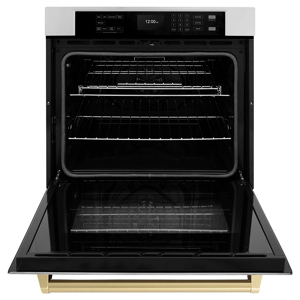 ZLINE Autograph Edition 30 in. Professional True Convection Single Wall Oven with Air Fry and Self Clean in Stainless Steel with Champagne Bronze Handle (WASZ-30-CB) - Image 5
