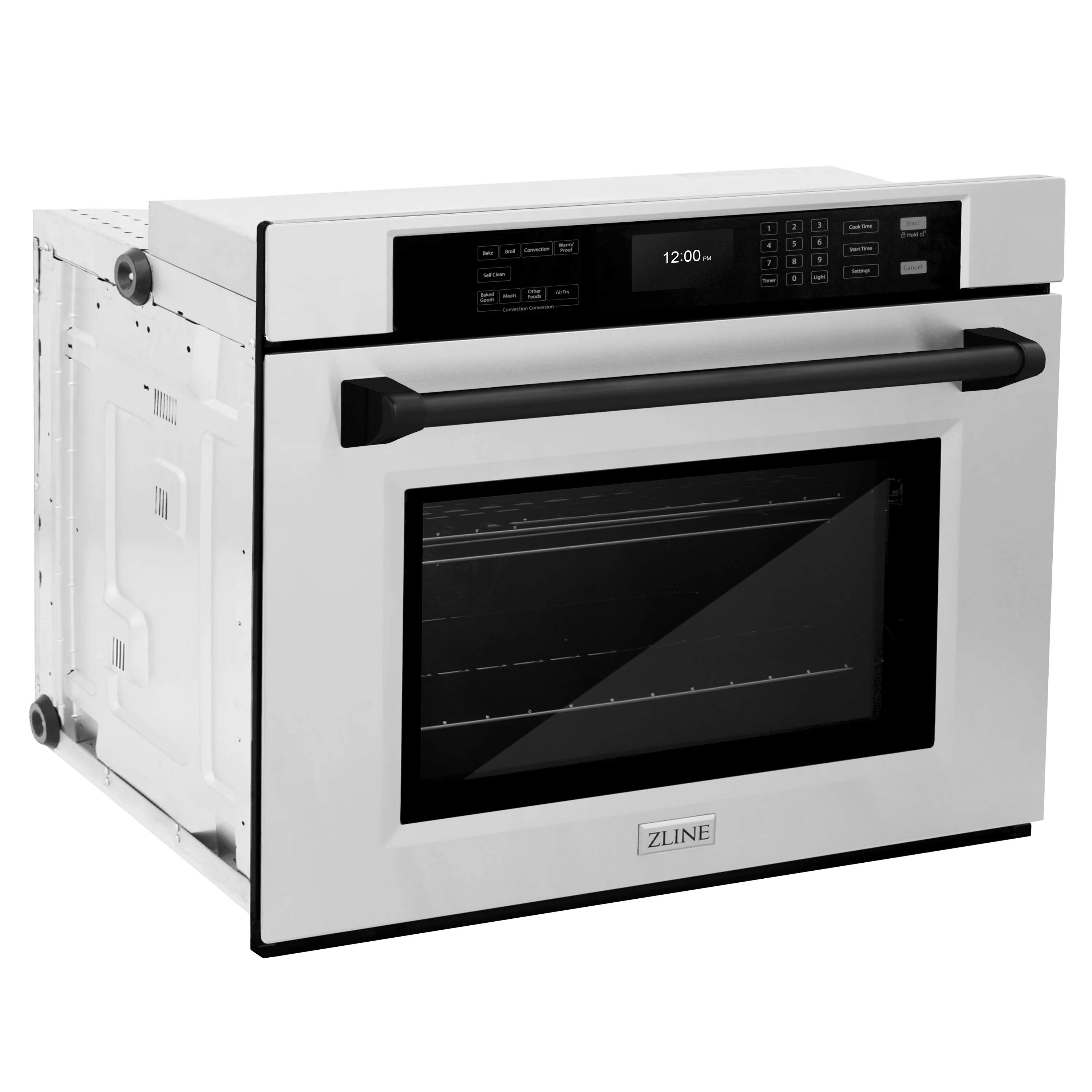 ZLINE 30 in. Autograph Edition Professional True Convection Single Wall Oven with Air Fry and Self Clean in Stainless Steel with Matte Black Handle (WASZ-30-MB) - Image 6