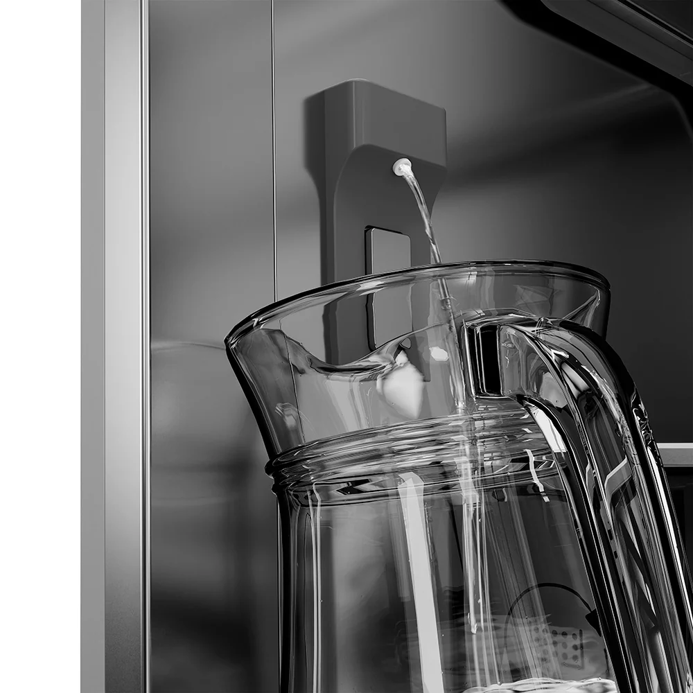 ZLINE Autograph Edition 36 in. 19.6 cu. ft. French Door Built-In Bottom Freezer Refrigerator with Water Dispenser and Ice Maker in Black Stainless Steel with Stainless Steel Interior and Champagne Bronze Helix Handles (SRBIVZ-BS36KCB) - Image 13