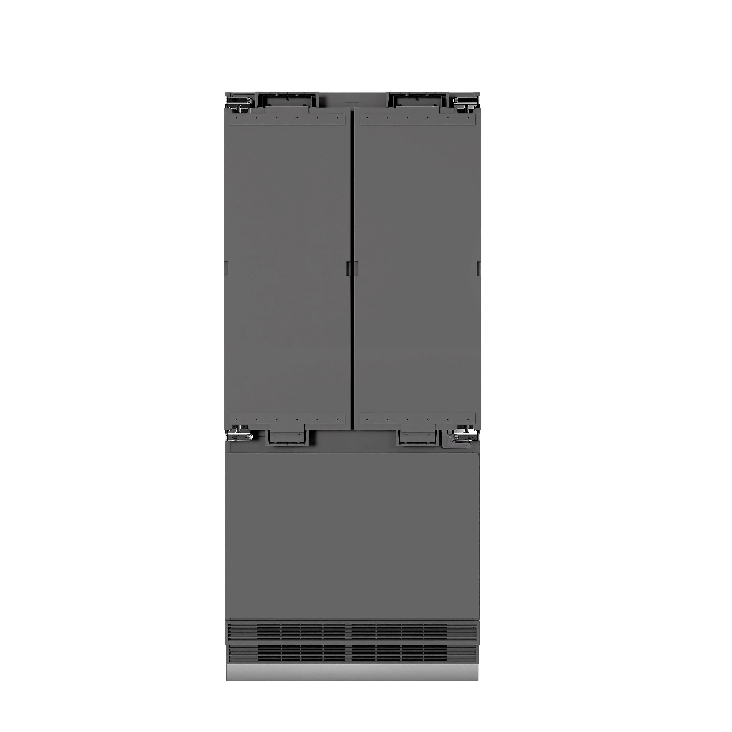 ZLINE Autograph Edition 36 in. 19.6 cu. ft. Panel Ready French Door Built-In Bottom Freezer Refrigerator with Water Dispenser and Ice Maker with Graphite Gray Interior and Polished Gold Accents (GRBIVZ-36-G) - Image 7