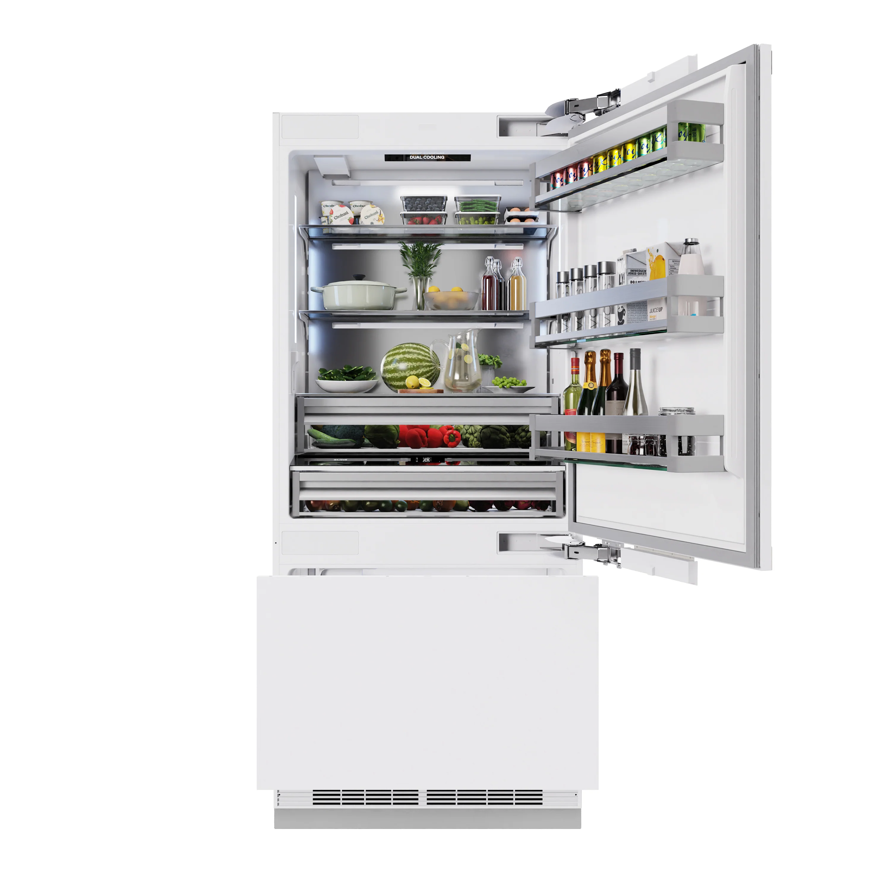 ZLINE Autograph Edition 36 in. 19.8 cu. ft. Panel Ready Built-In Bottom Freezer Refrigerator with Water Dispenser and Ice Maker with Matte Black Accents (RBITZ-36-MB) - Image 8