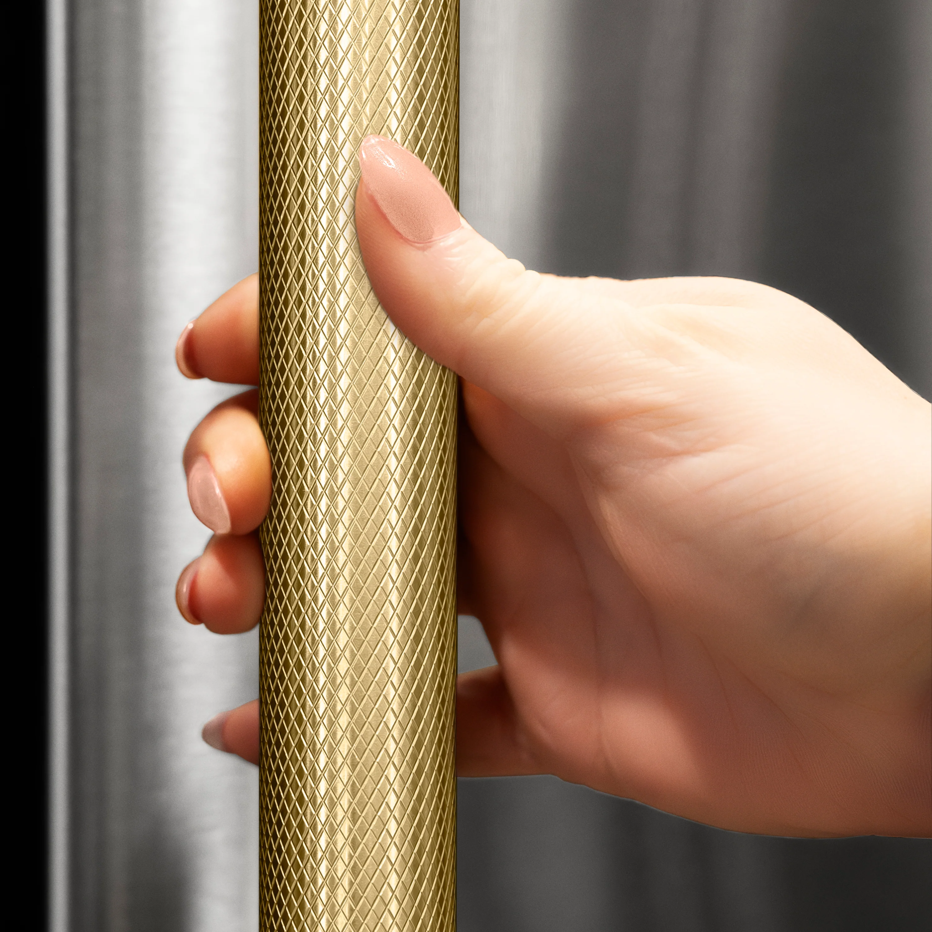ZLINE Autograph Edition 36 in. 19.6 cu. ft. French Door Built-In Bottom Freezer Refrigerator with Water Dispenser and Ice Maker in Stainless Steel with Stainless Steel Interior and Champagne Bronze Helix Handles (SRBIVZ-30436KCB) - Image 2