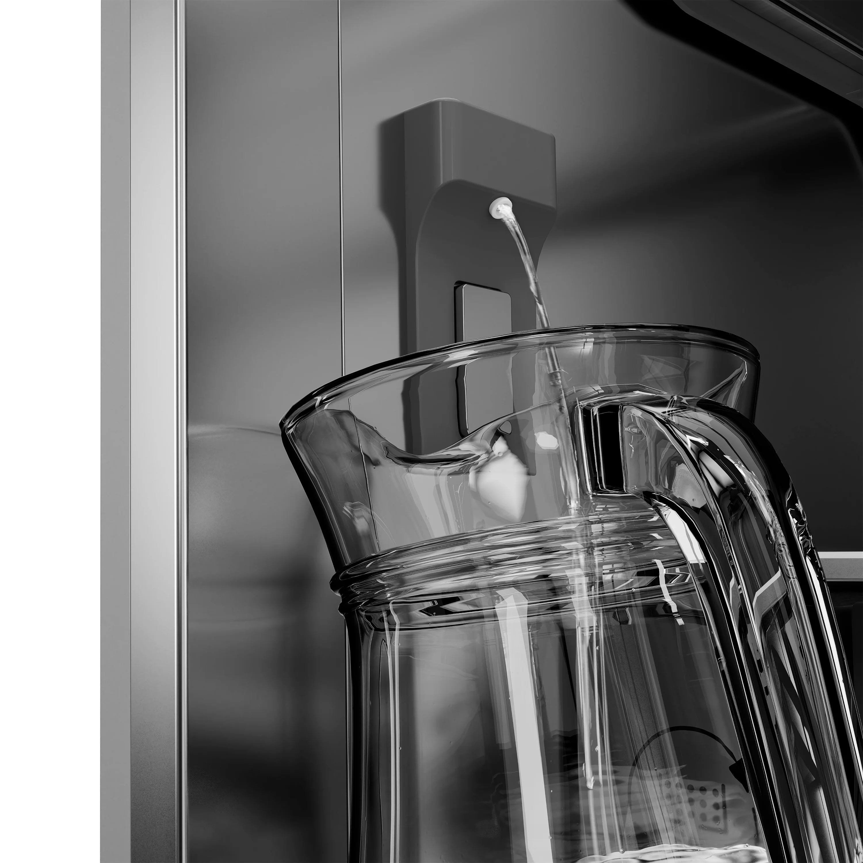 ZLINE Autograph Edition 36 in. 19.6 cu. ft. French Door Built-In Bottom Freezer Refrigerator with Water Dispenser and Ice Maker in White Matte with Stainless Steel Interior and Polished Gold Accents (SRBIVZ-WM-36-G) - Image 9