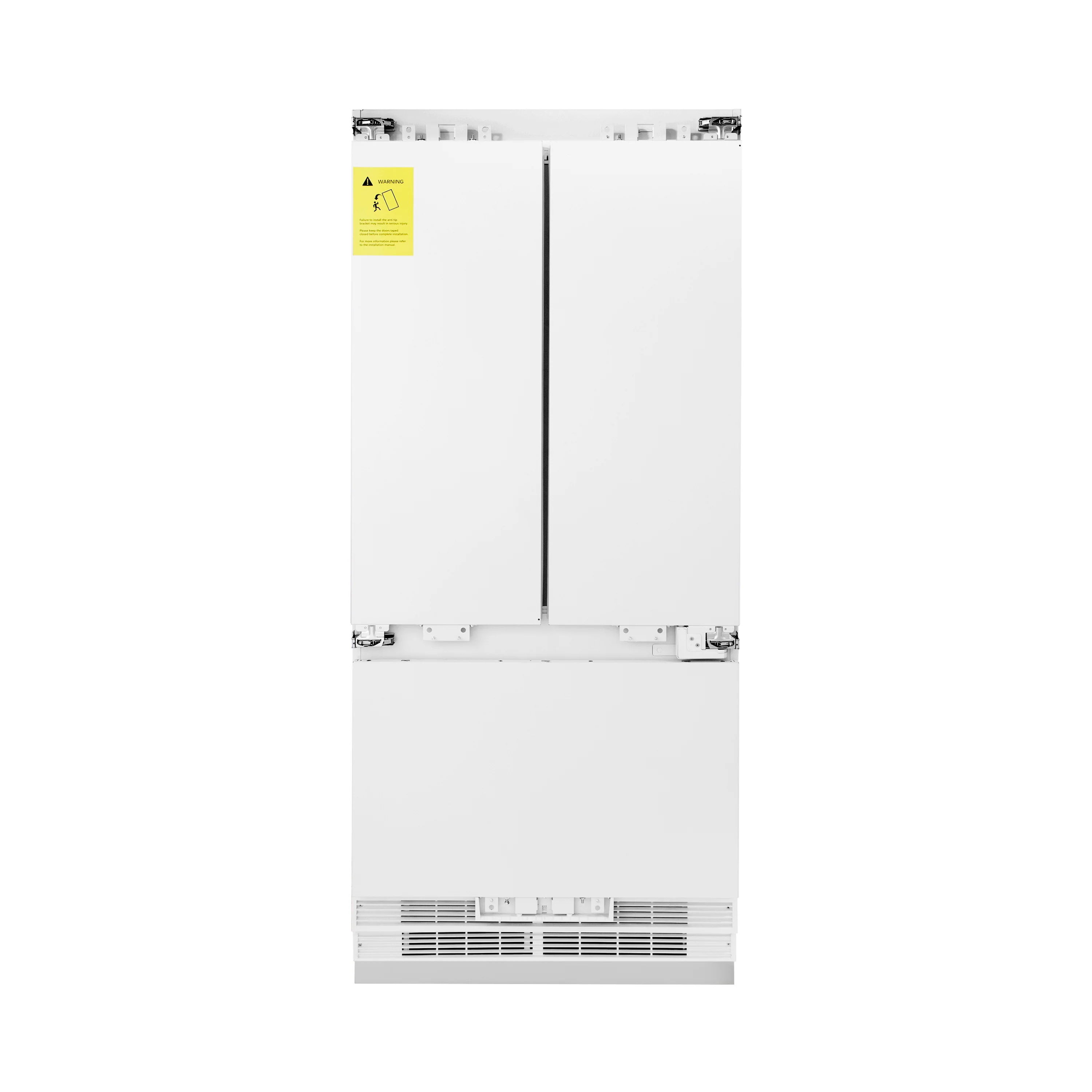 ZLINE Autograph Edition 36 in. 19.6 cu. ft. Panel Ready French Door Built-In Bottom Freezer Refrigerator with Water Dispenser and Ice Maker with Matte Black Accents (RBIVZ-36-MB) - Image 2