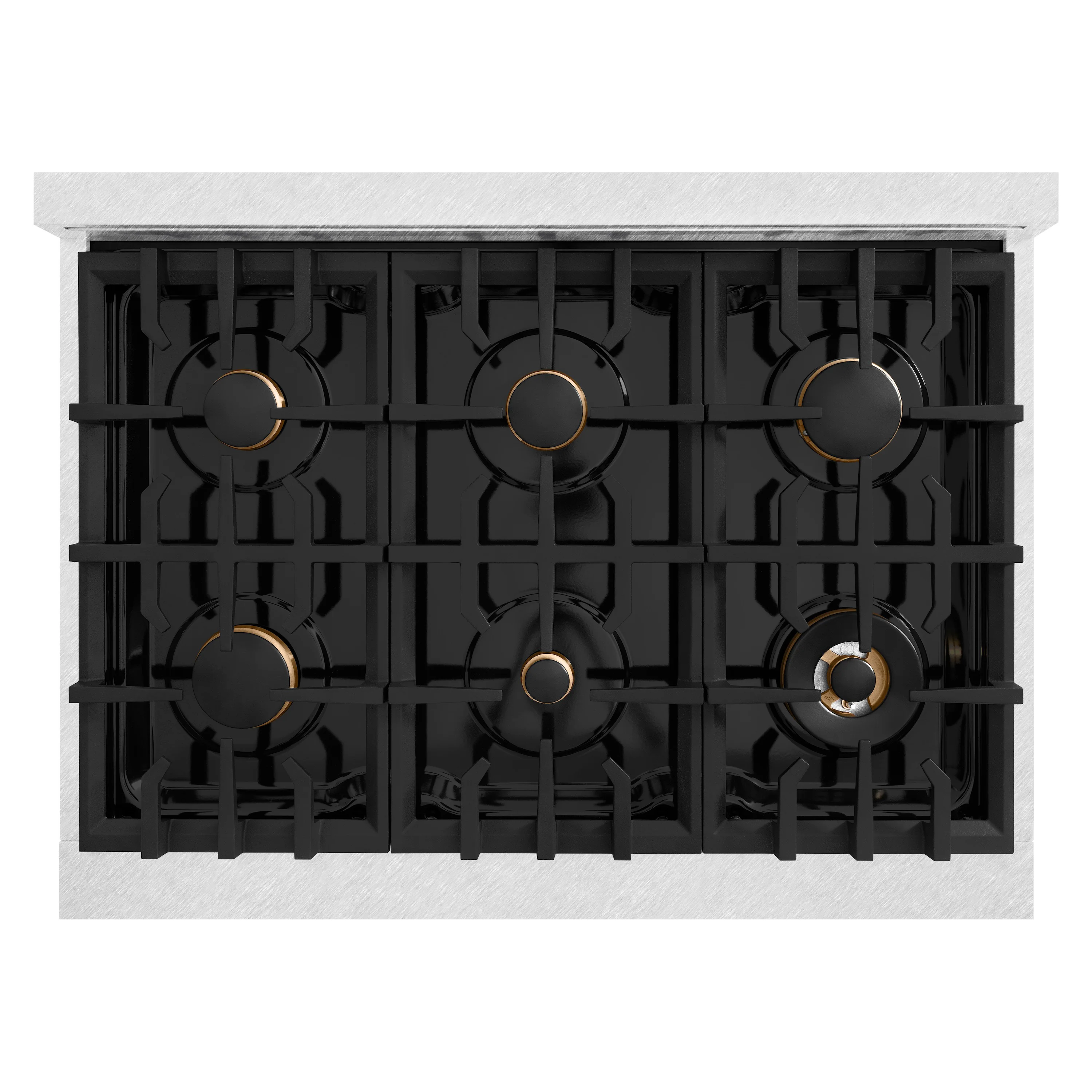 ZLINE Autograph Edition 36 in. 5.2 cu. ft. Classic Gas Range with 6 Burner Cooktop and Convection Gas Oven in Satin Stainless Steel and Polished Gold Accents (CGRSZ-36-G) - Image 12