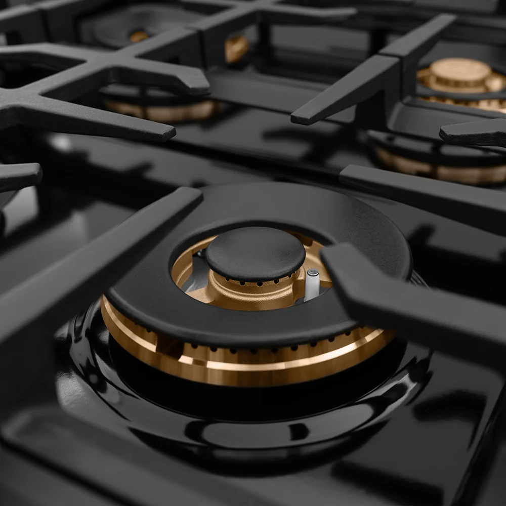 ZLINE Autograph Edition 36 in. Classic Gas Rangetop with 6 Burner DuoPro™ Cooktop in Stainless Steel and Champagne Bronze Accents (PCRTZ-36-CB) - Image 4