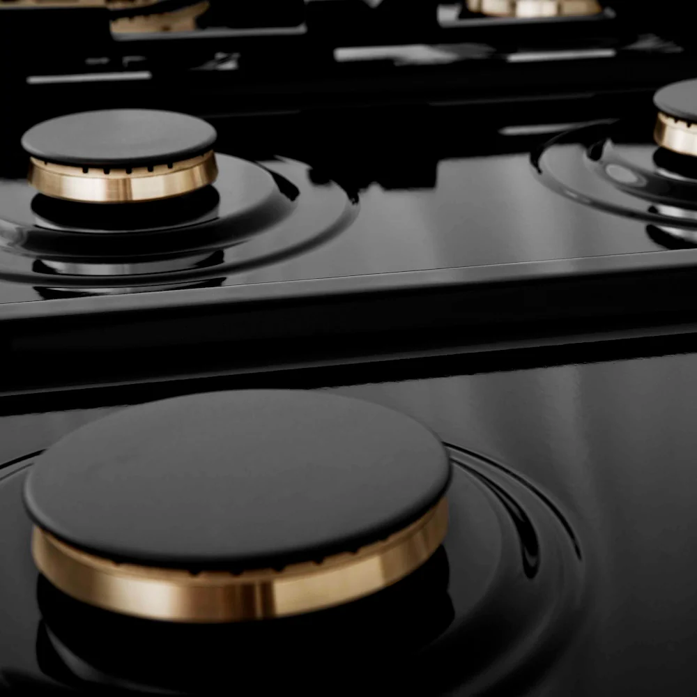 ZLINE Autograph Edition 36 in. Legacy Gas Rangetop with 6 Burners and Porcelain Cooktop in Stainless Steel with Champagne Bronze Accents (RTZ-36-CB) - Image 6